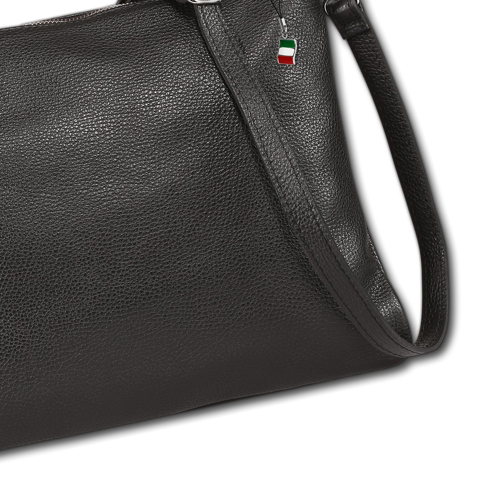 FLORENCE Schultertasche Florence Damen Schultertasche Leder (Schultertasche), Damen Schultertasche Leder, schwarz ca. 27cm hoch