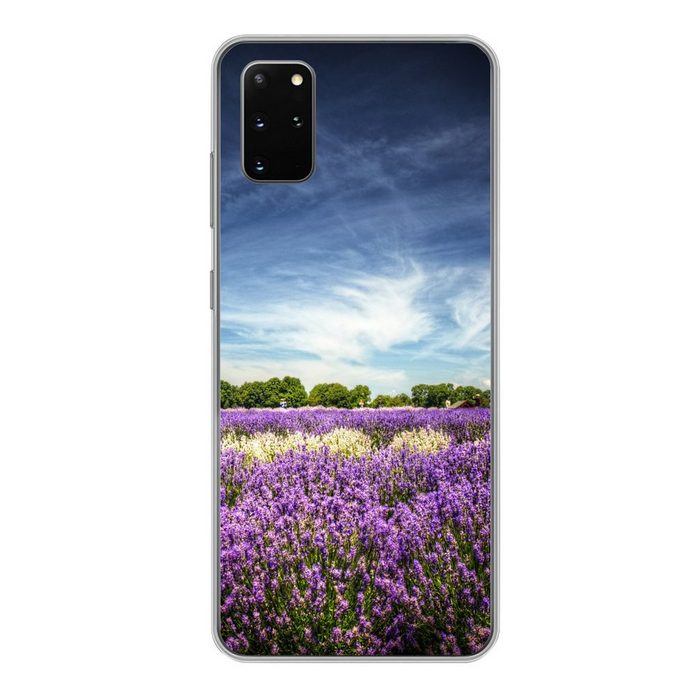 MuchoWow Handyhülle Lila und weiß blühender Lavendel auf einem Feld Phone Case Handyhülle Samsung Galaxy S20 Plus Silikon Schutzhülle