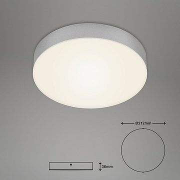 Briloner Leuchten LED Deckenleuchte 7065-014, rahmenlos, LED fest verbaut, Warmweiß, Deckenlampe, 21,2x3,6cm, Silber, 16W, Wohnzimmer, Schlafzimmer, Küche