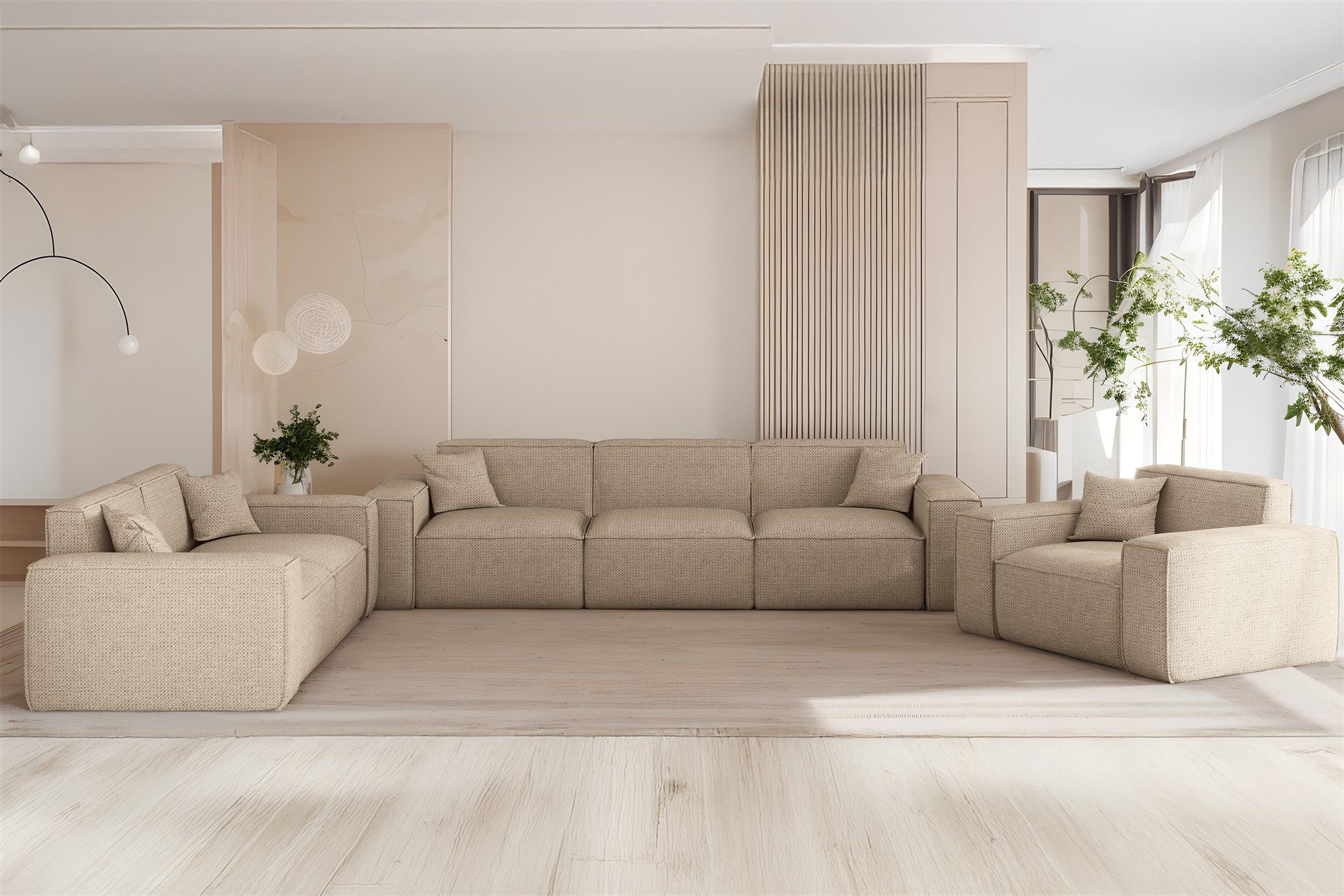 Fun Möbel 2-Sitzer Sofa Designersofa CELES PREMIUM in Stoff Artico (Bukla), CELES PREMIUM, inkl. 2 Zierkissen