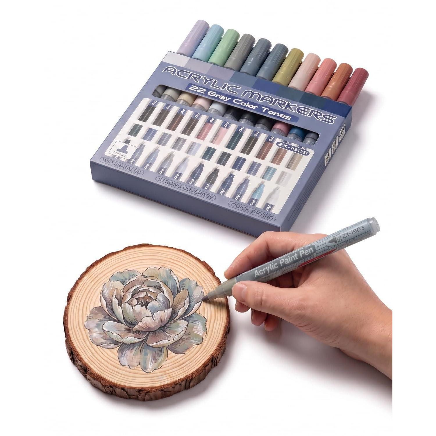 LuxusKollektion Marker Acrylmarker Grau 22er Set 0,7mm