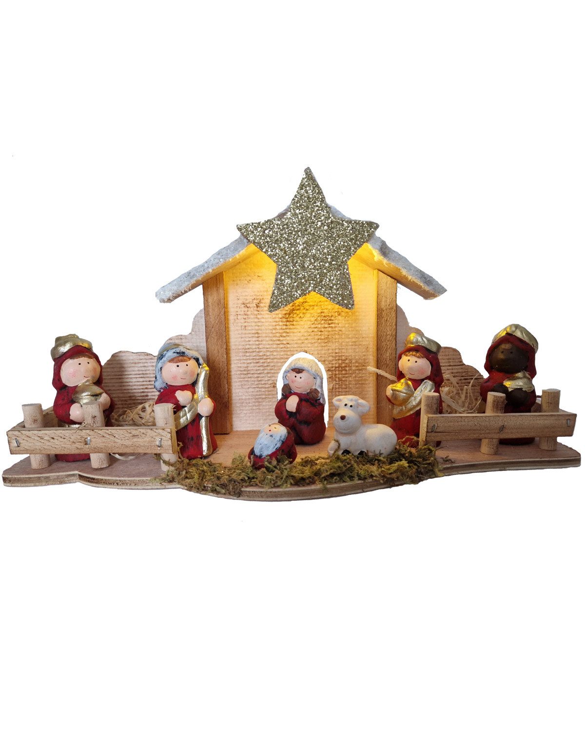 RIFFELMACHER & WEINBERGER Krippen-Zubehör Kinderkrippe Weihnachtskrippe mit LED Beleuchtung