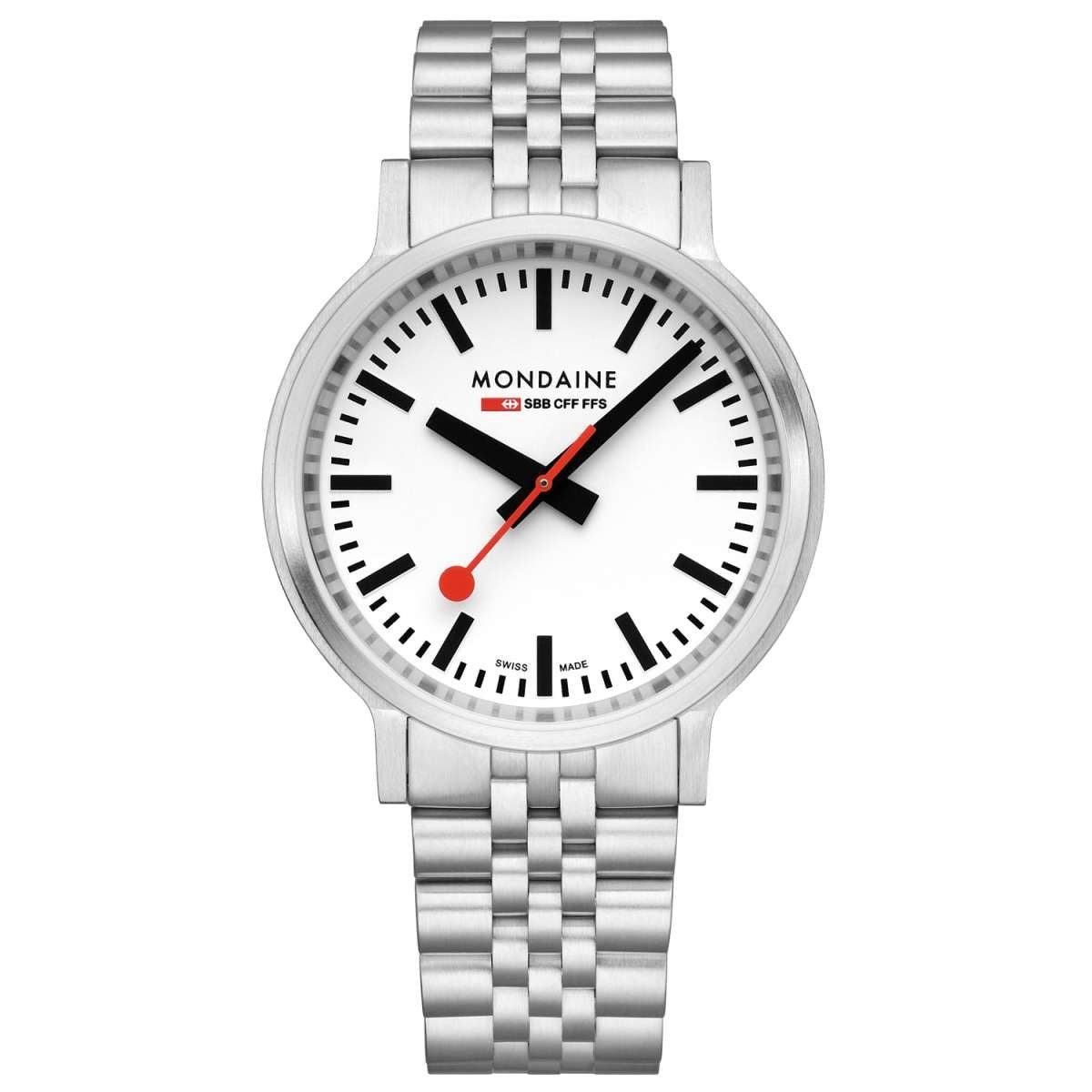 MONDAINE Quarzuhr MST.4101B.SJ.2SE, Herrenuhr stop2go mit Stahlband 41 mm