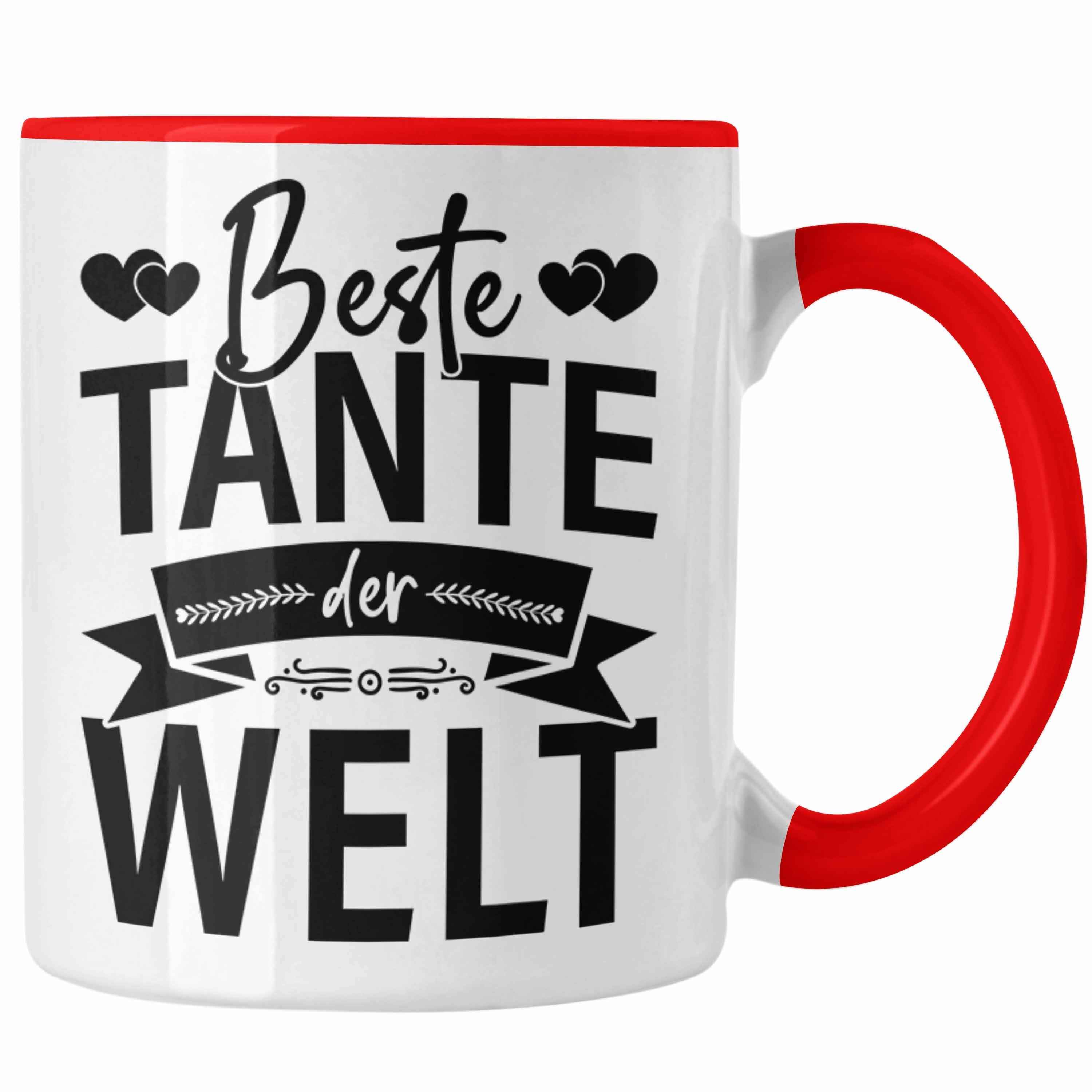 Welt Tasse Der Tante Lieblingstante Rot - Spruch Beste Trendation Geschenkidee Lustig Trendation Geschenke Tasse