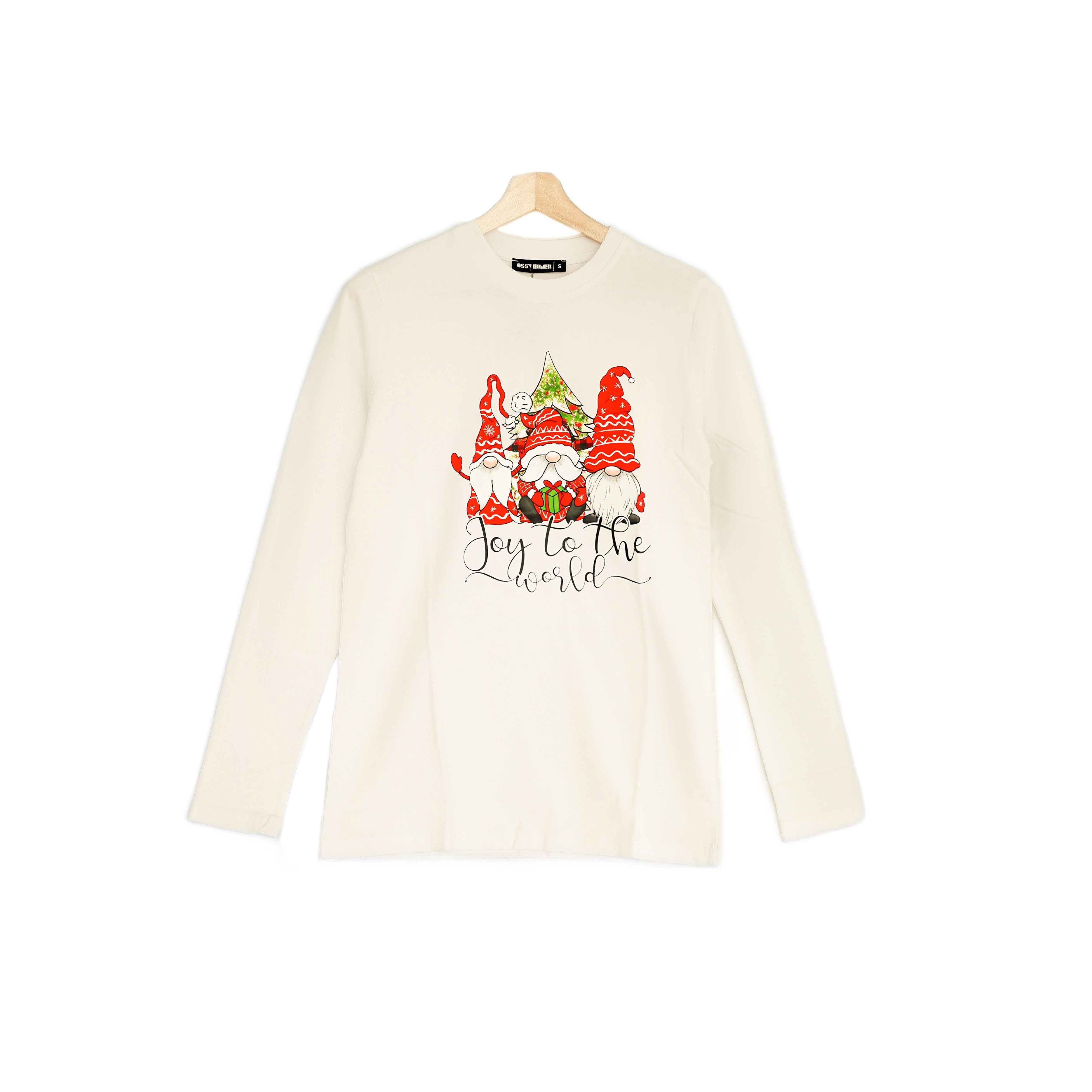 COFI Casuals Weihnachtssweatshirt Oversize Weihnachts-Sweatshirt in Creme - günstig online kaufen