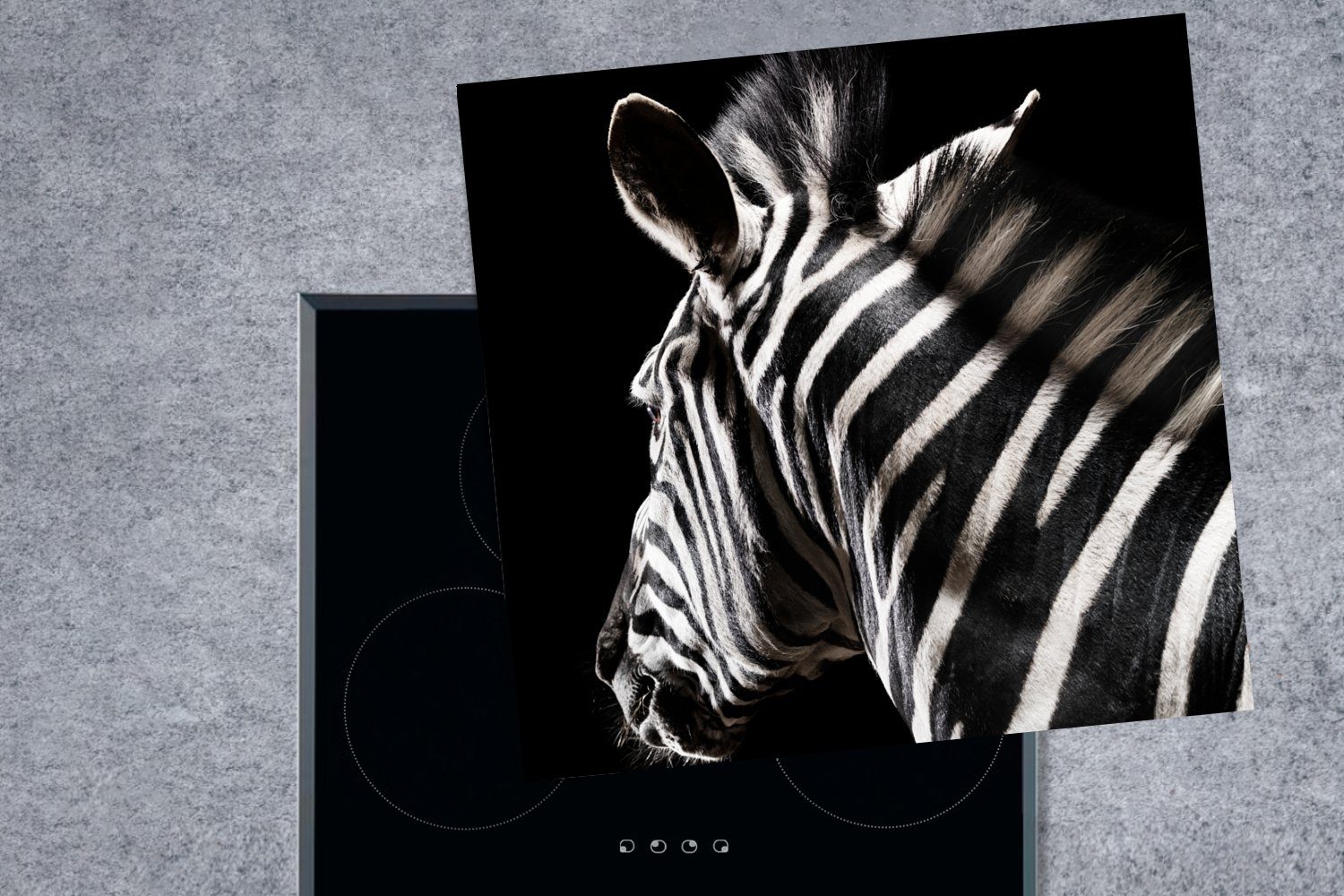 Arbeitsplatte 78x78 - MuchoWow Muster, Wilde Ceranfeldabdeckung, Herdblende-/Abdeckplatte cm, Tiere Vinyl, (1 küche für Zebra tlg), -