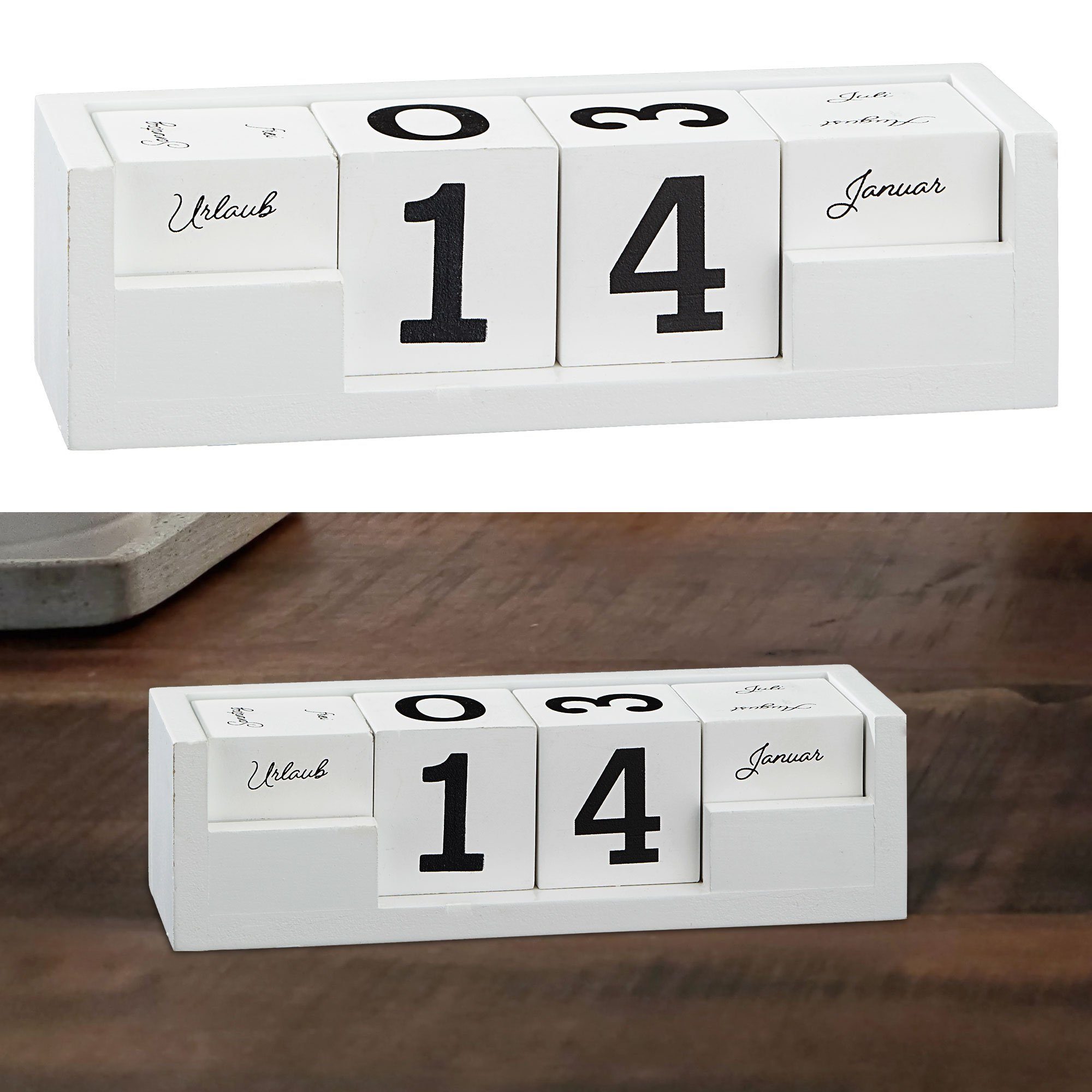 CEPEWA Countdown Kalender Kalenderwürfel Datum Tischkalender Urlaubskalender