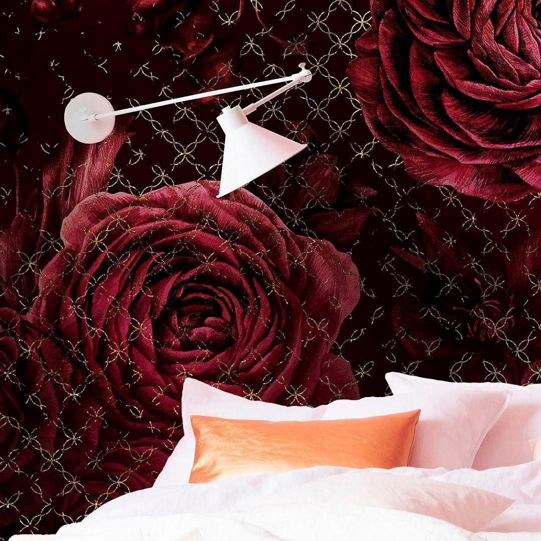 Komar Vliestapete Digitaldruck Vlies - Rouge Intense - Größe 350 x 280 cm, glatt, bedruckt, Wohnzimmer, Schlafzimmer