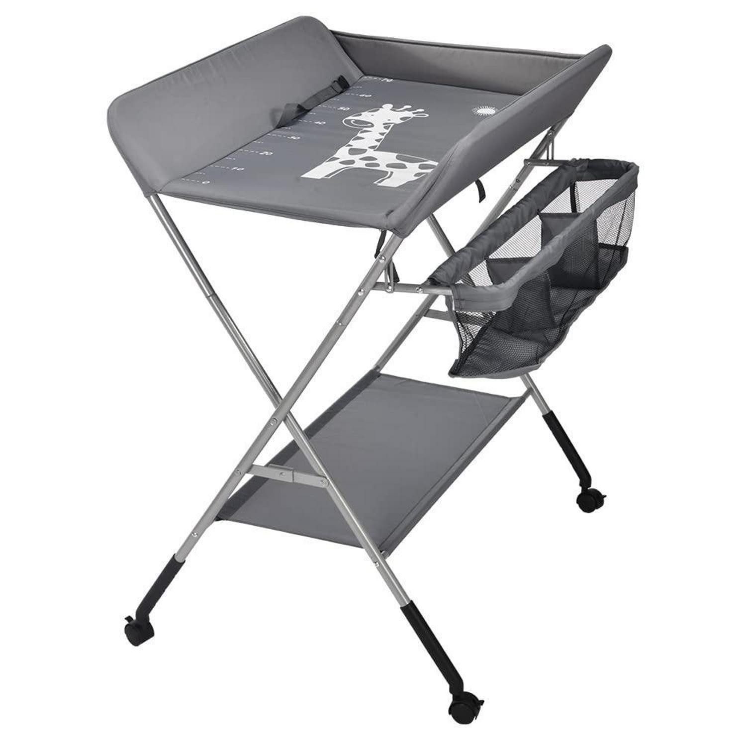 LuxusKollektion Wickelkommode Wickeltisch 3-in-1 faltbar Dunkelgrau