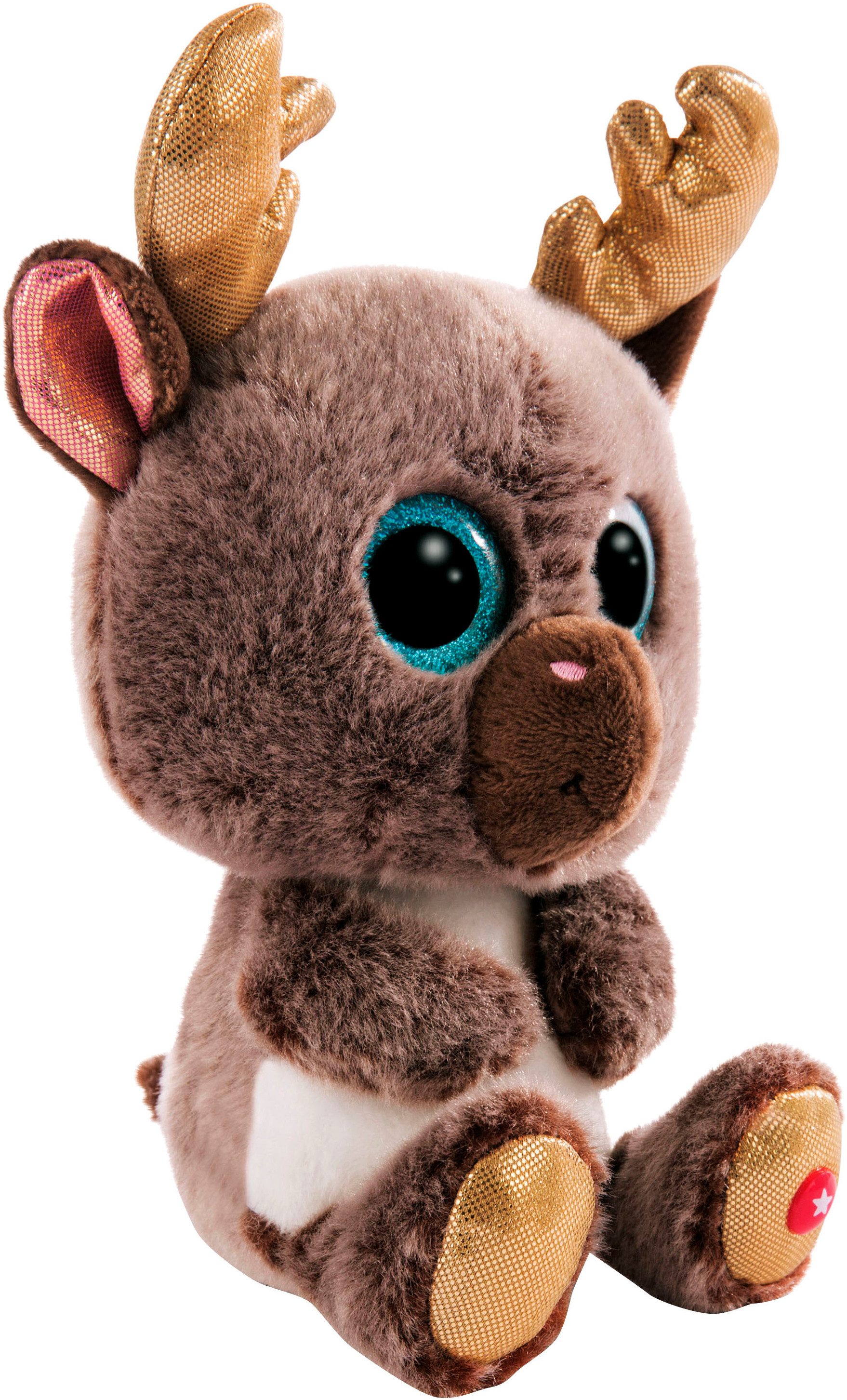 Nici Kuscheltier Glubschis, Rentier Chocolate Mousse, 15 cm schlenkernd