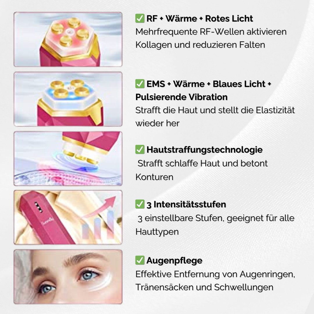 BeautiQ Gesichtsmassagegerät PRO [Neuheit] Anti Aging & EMS Radiofrequenz, mit innovativer Radiofrequenz- und EMS-Technologie