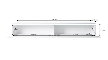 Furnix TV-Schrank BARGO Lowboard 180 cm modernes Design ohne LED Wahl 3 Farben Maße BxHxT 180x34x32 cm, pflegeleicht