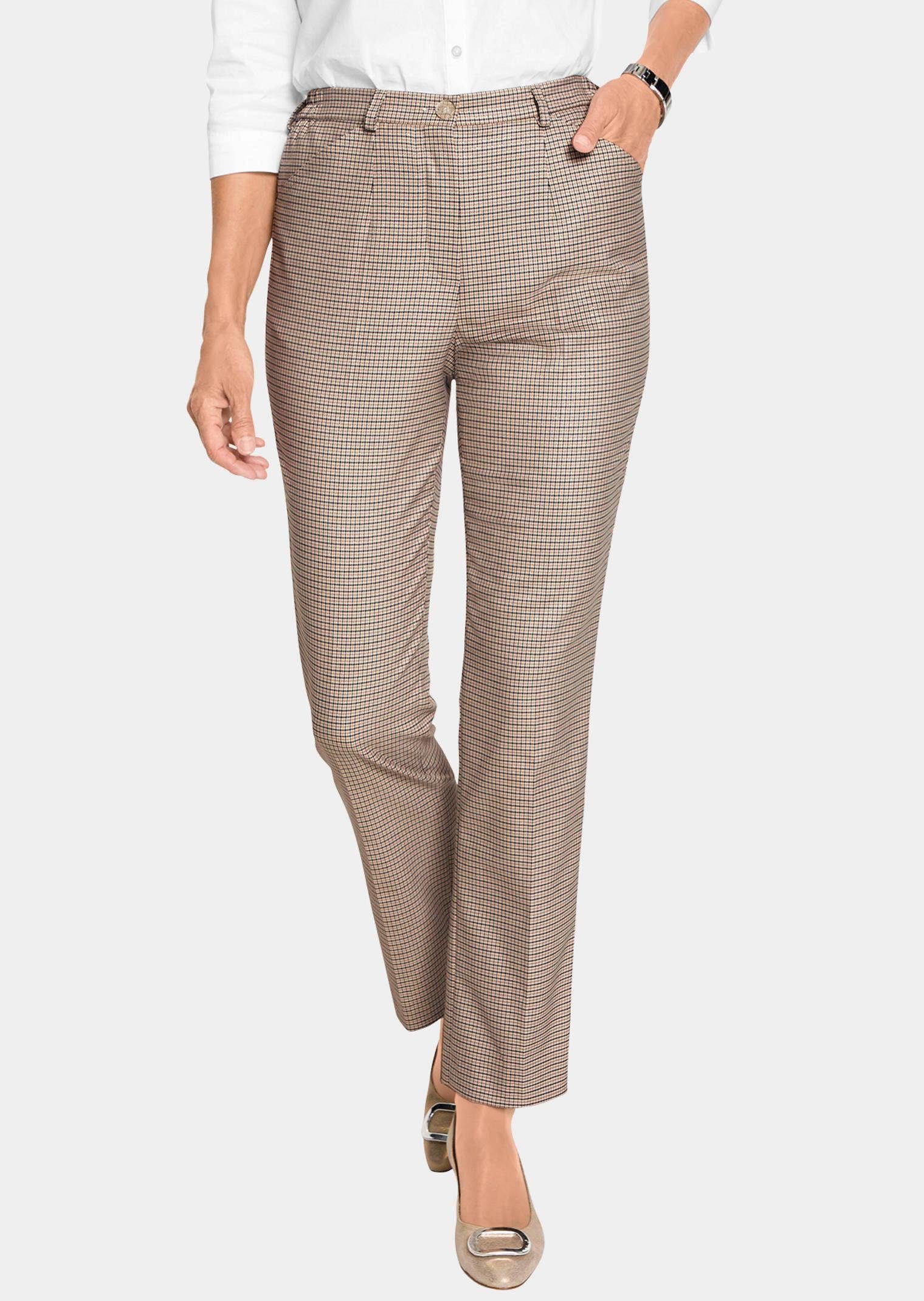 GOLDNER Stoffhose Kurzgröße: Karohose Carla