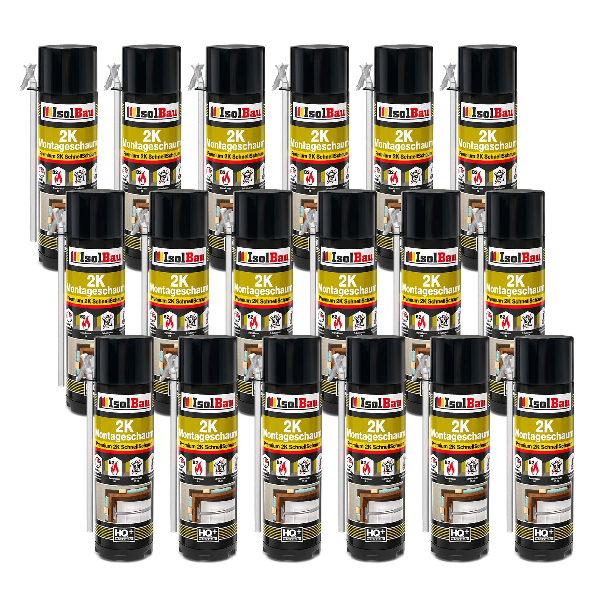None Fenster 2K Montageschaum 18 x 400ml Zargenschaum Türschaum PU Schnellschaum, Fenster- und Türrahmen sowie Fensterbänken, Isolieren und Verlegen
