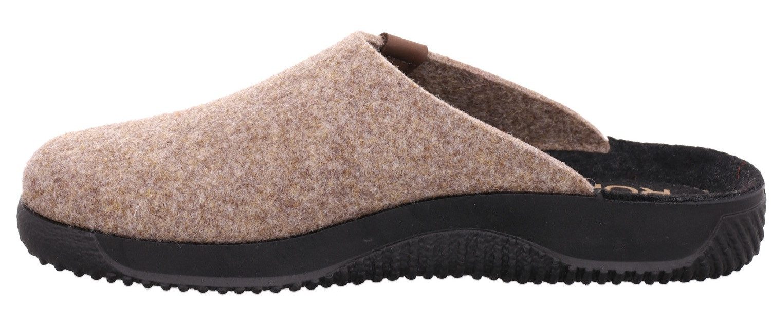 Rohde SOLTAU-H Pantoffel Hausschuh, Schlappen, Clog mit seitlichem Label