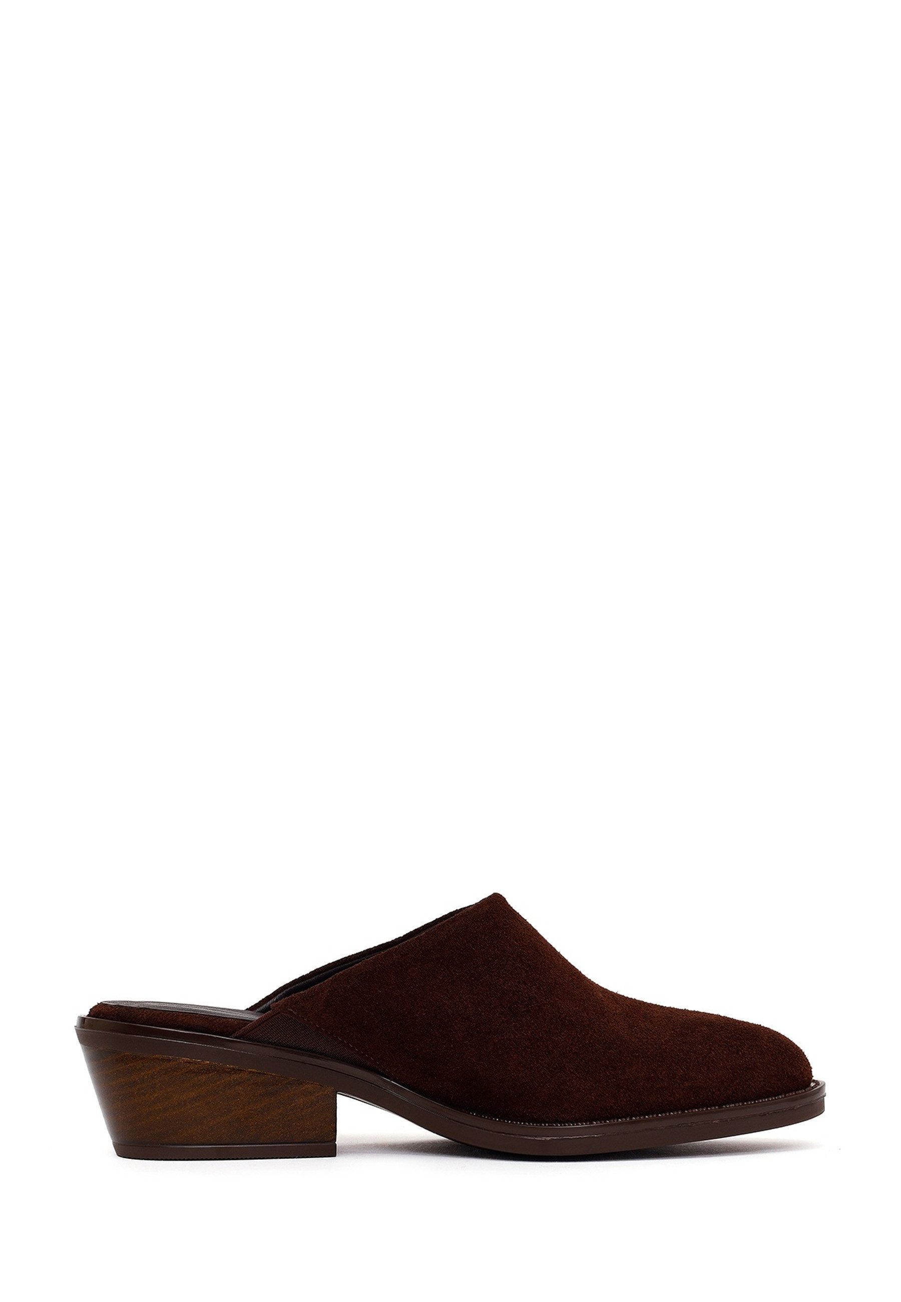 Derimod Pantoletten aus Veloursleder Mules Echtes Wildleder, Lederfutter, TPU-Sohle, Slip-On-Design, Blockabsatz