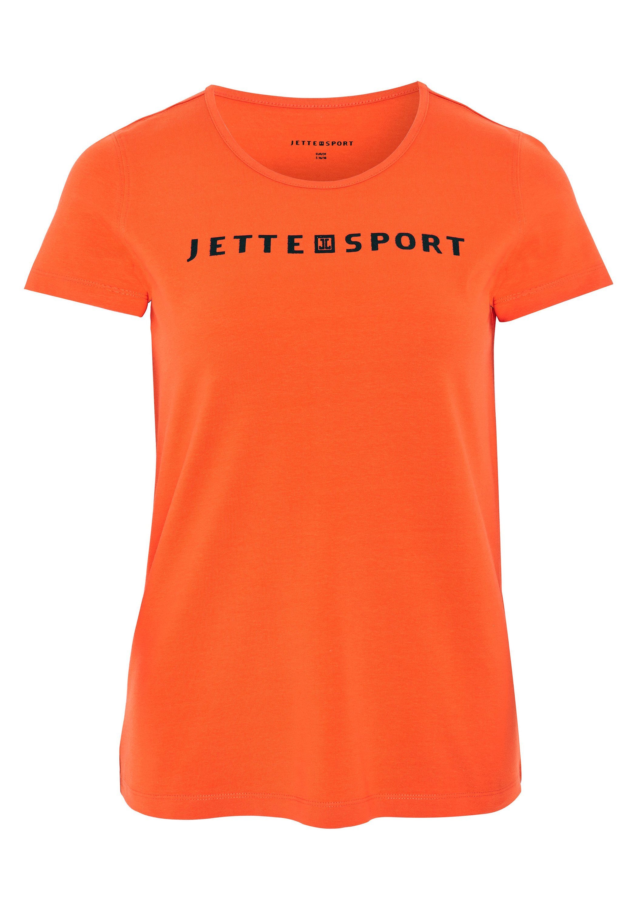 JETTE SPORT Print-Shirt mit Label-Print 17-1462 Flame