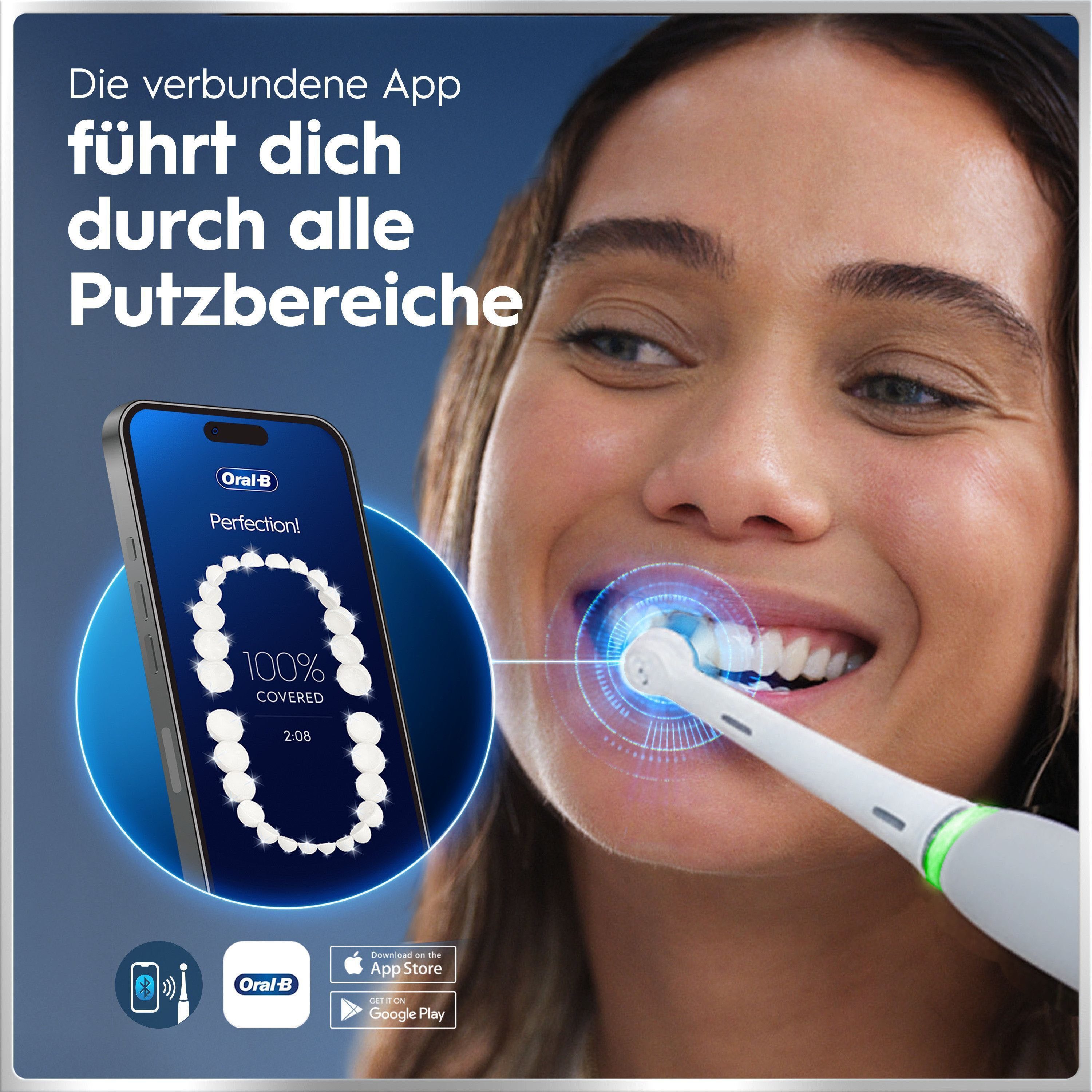 Oral-B Elektrische Zahnbürste iO 6, Aufsteckbürsten: 2 St., mit Magnet-Technologie, Display, 5 Putzmodi, Reiseetui
