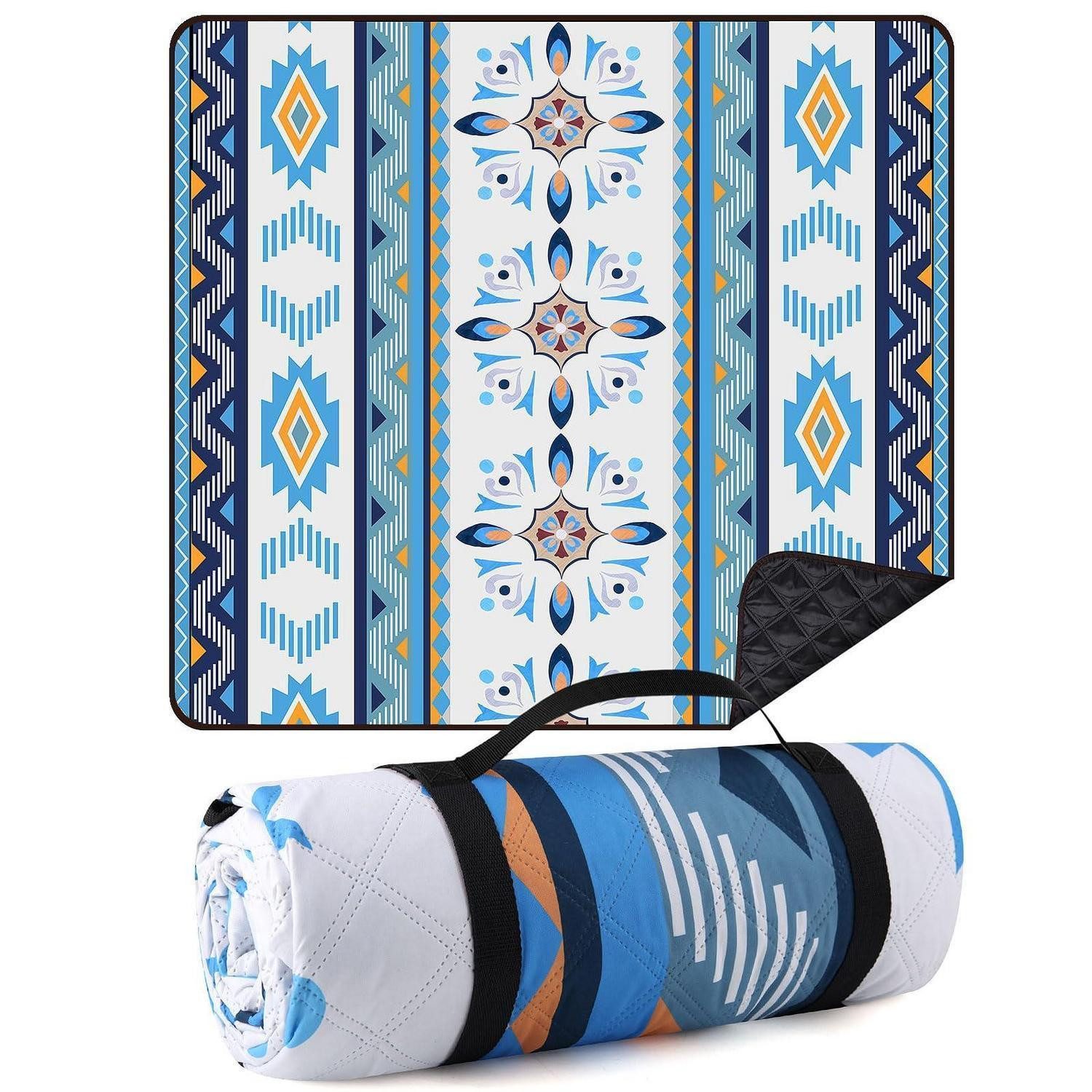 Picknickdecke Picknickdecke 200x200cm wasserdicht Stranddecke Tragegriff Meeres-Herz, LuxusKollektion