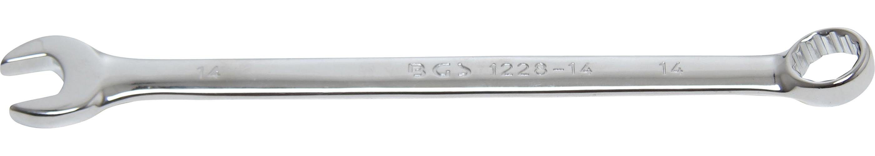BGS technic Maulschlüssel Maul-Ringschlüssel, extra lang, SW 14 mm