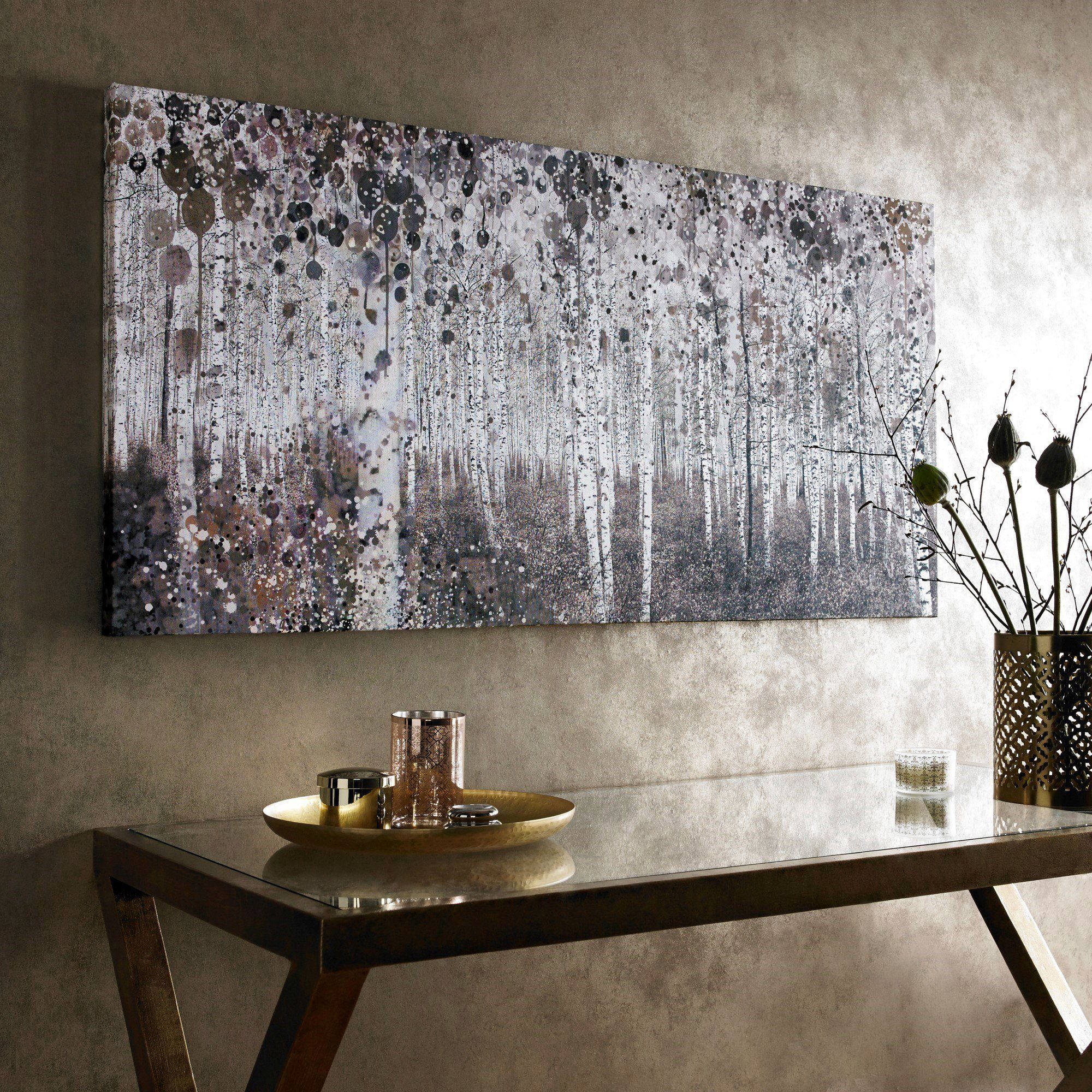 Art for the home Leinwandbild Birkenwald, Wald, Aquarell Wald 60 x 120 cm günstig online kaufen