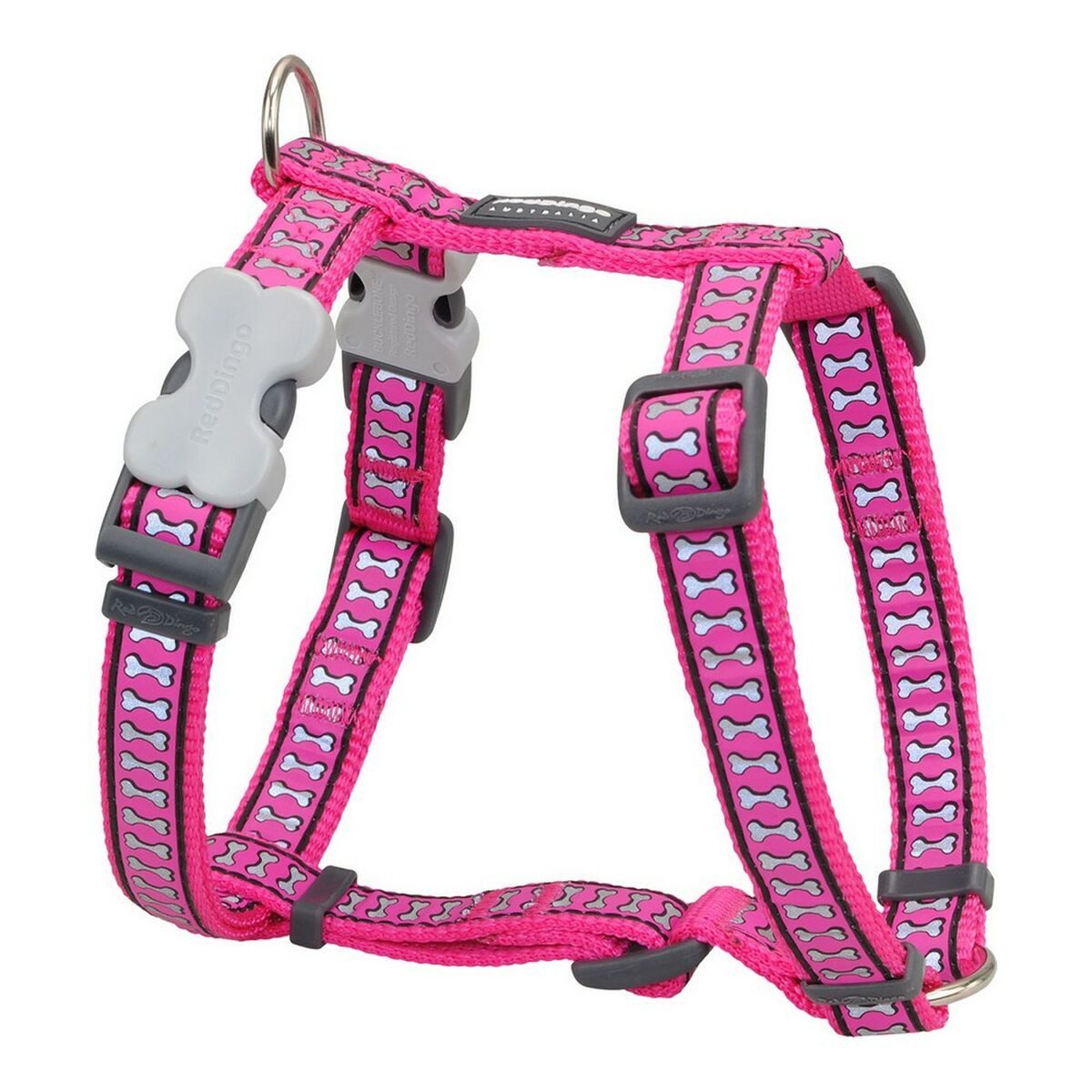 Red Dingo Geschirr, Hundegeschirr Red Dingo Rosa Knochen Reflektierend 30-48 cm Pink