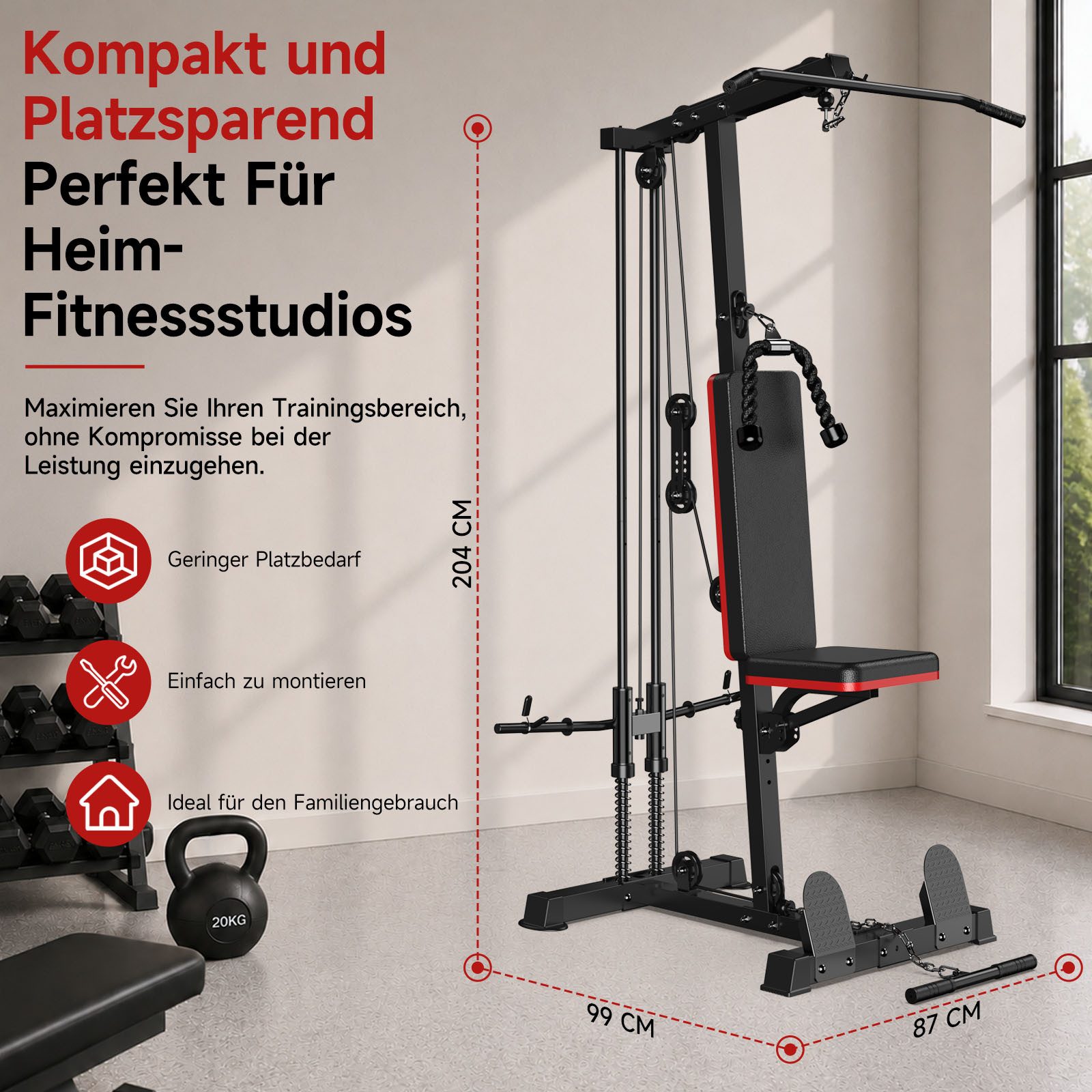 Gywowken Kraftstation 6-in-1 - insgesamt 50 kg, 10 Gewichtsblöcke, 10 Gewichtsblöcke (Set, Fitnessgeräte für Homegym Krafttraining bis 150 kg), Heimfitnessstati – Bild 5 von 5