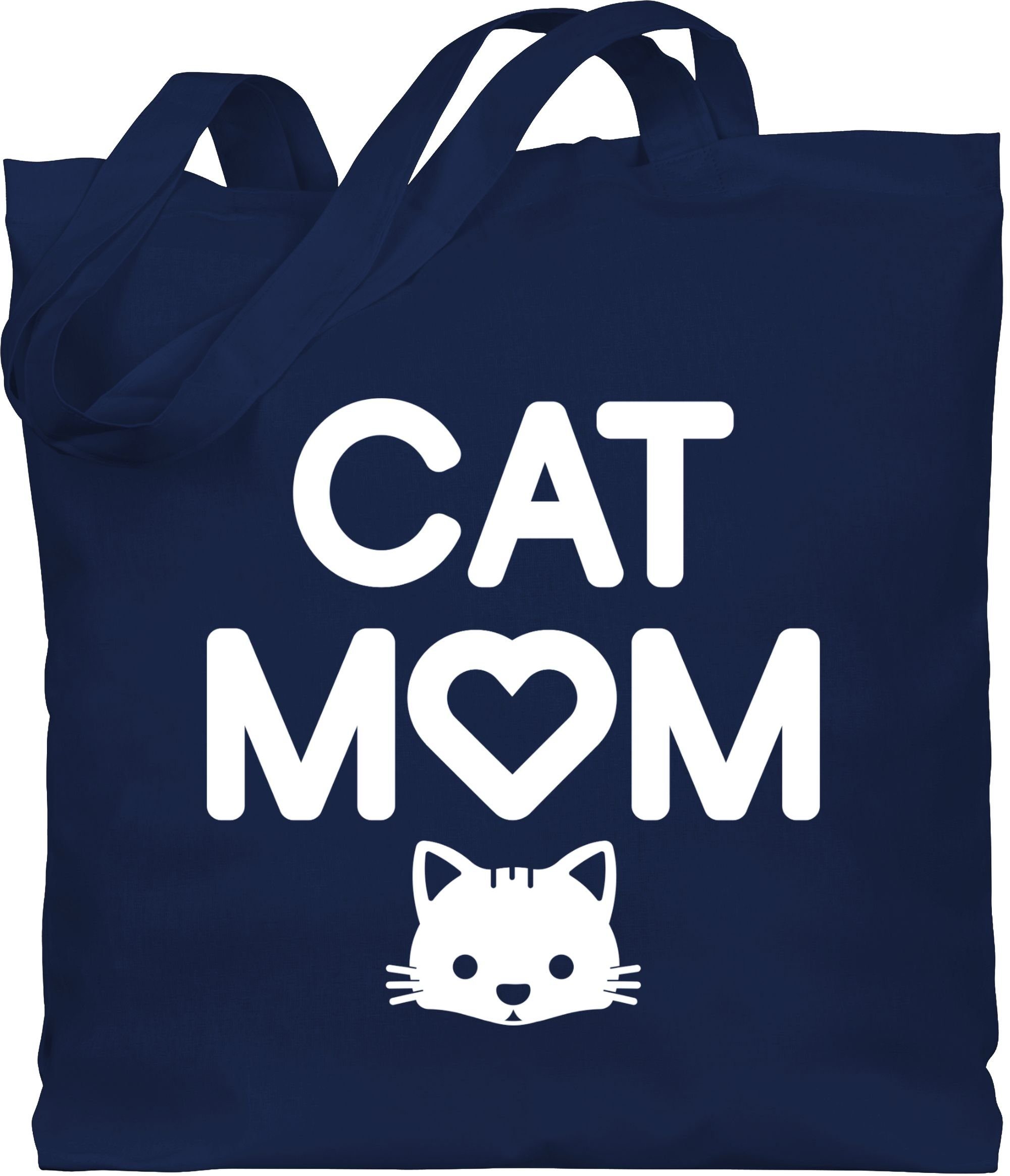 Katzenkopf, Spruch Sprüche Umhängetasche mit Mom 2 Blau Statement Navy Shirtracer Cat