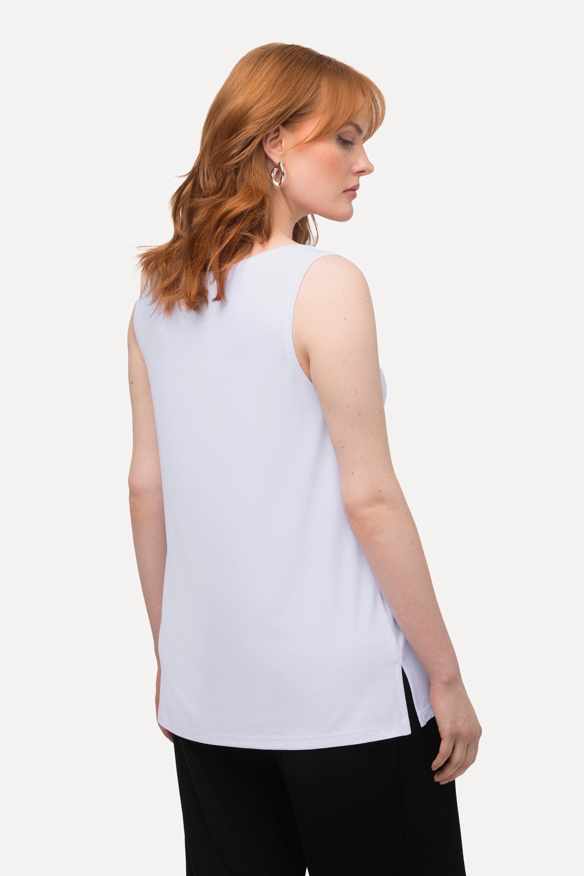 Ulla Popken Longtop Top Stretch Seitenschlitze Crêpe-Qualität