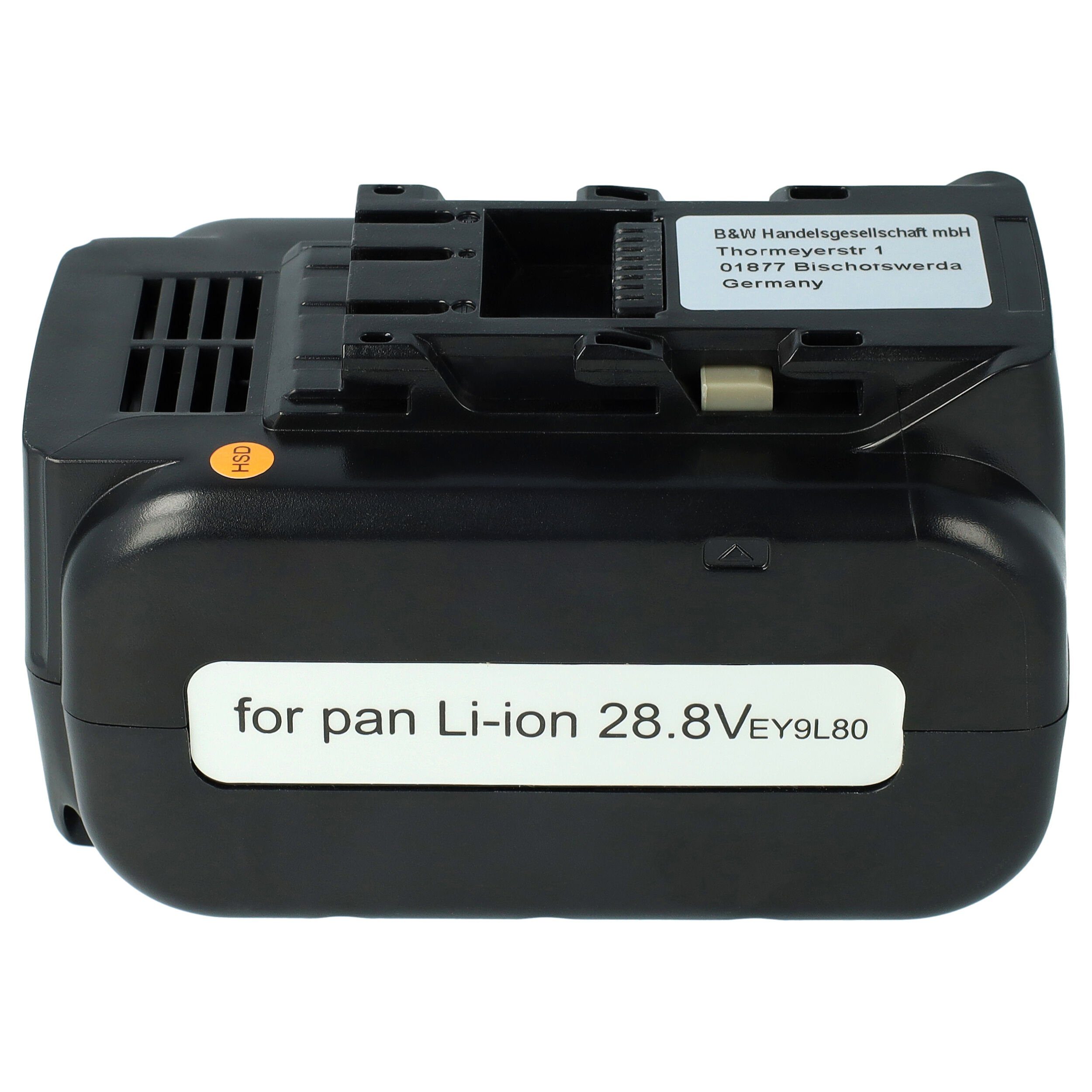 Extensilo Ersatz für Panasonic EZ9L80, EY9L80B, EY9L80 für Akku Li-Ion 5000 mAh (28,8 V)
