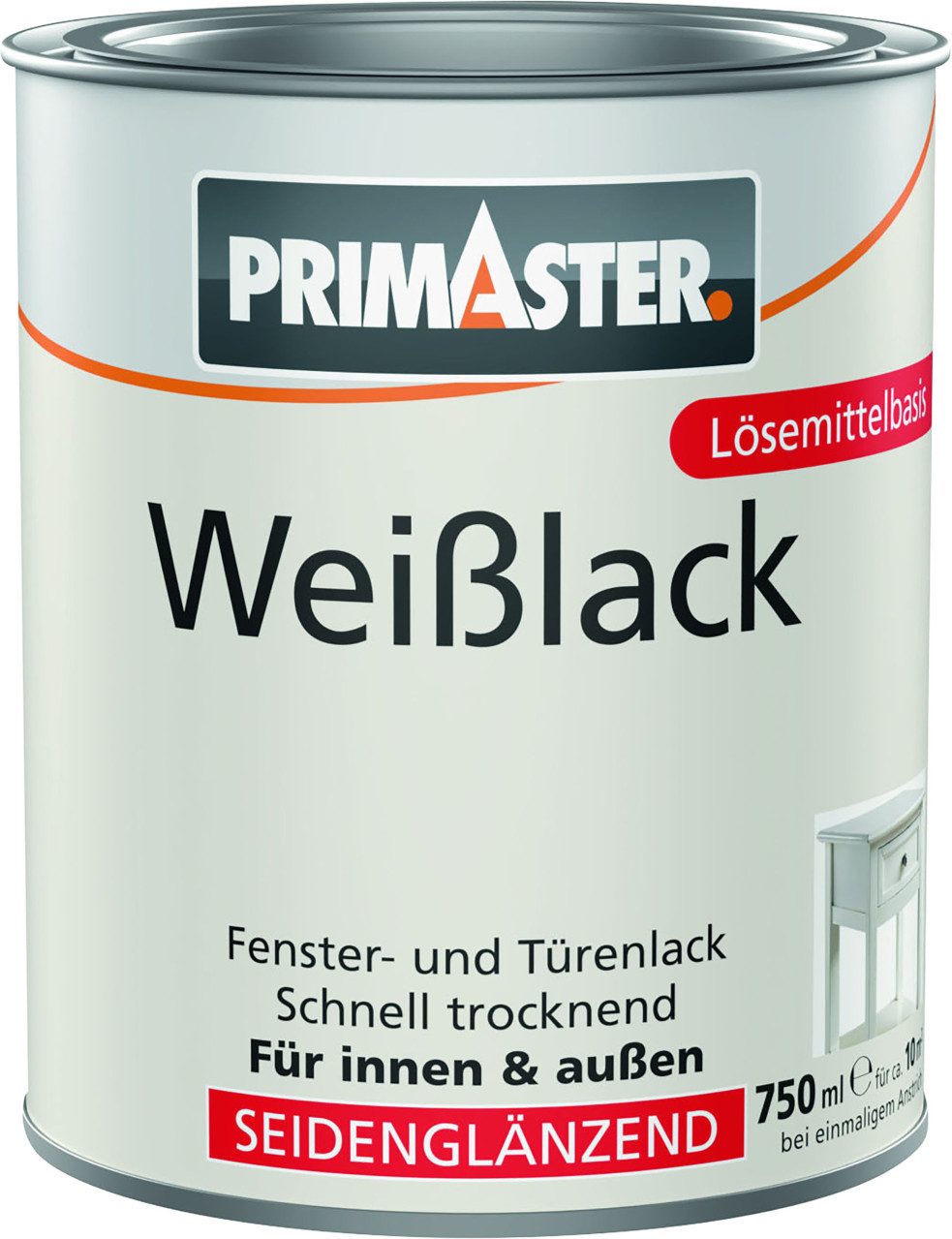 Primaster Weißlack Primaster Weißlack seidenmatt 750 ml weiß
