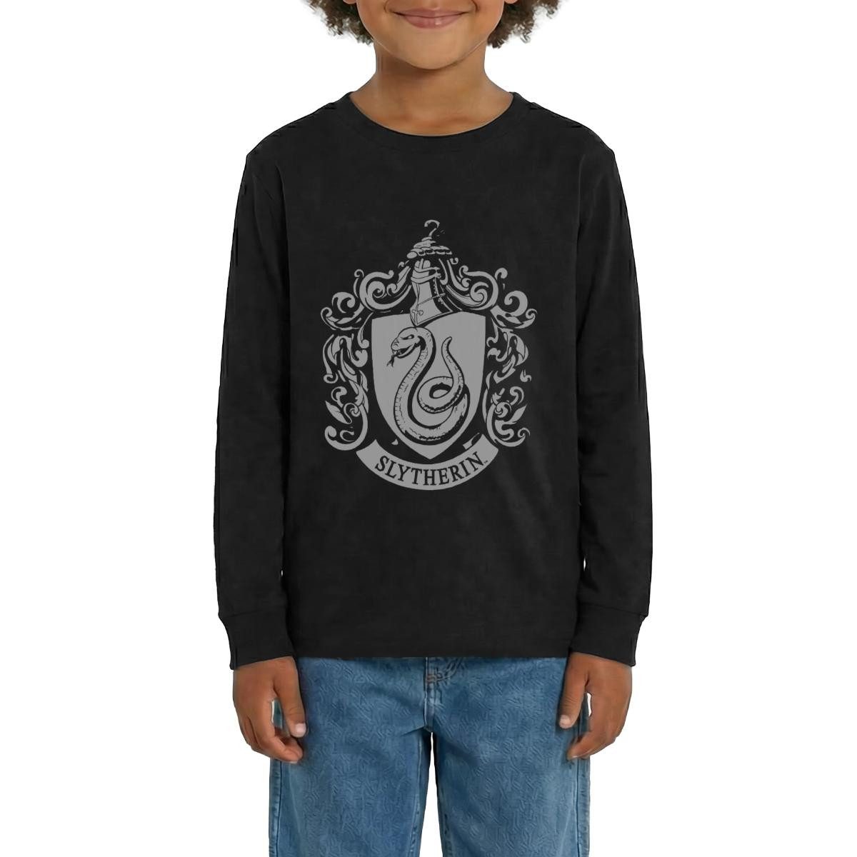 Spreadshirt T-Shirt Harry Potter Slytherin Banner Wappen Teenager Premium Langarmshirt (1-tlg)