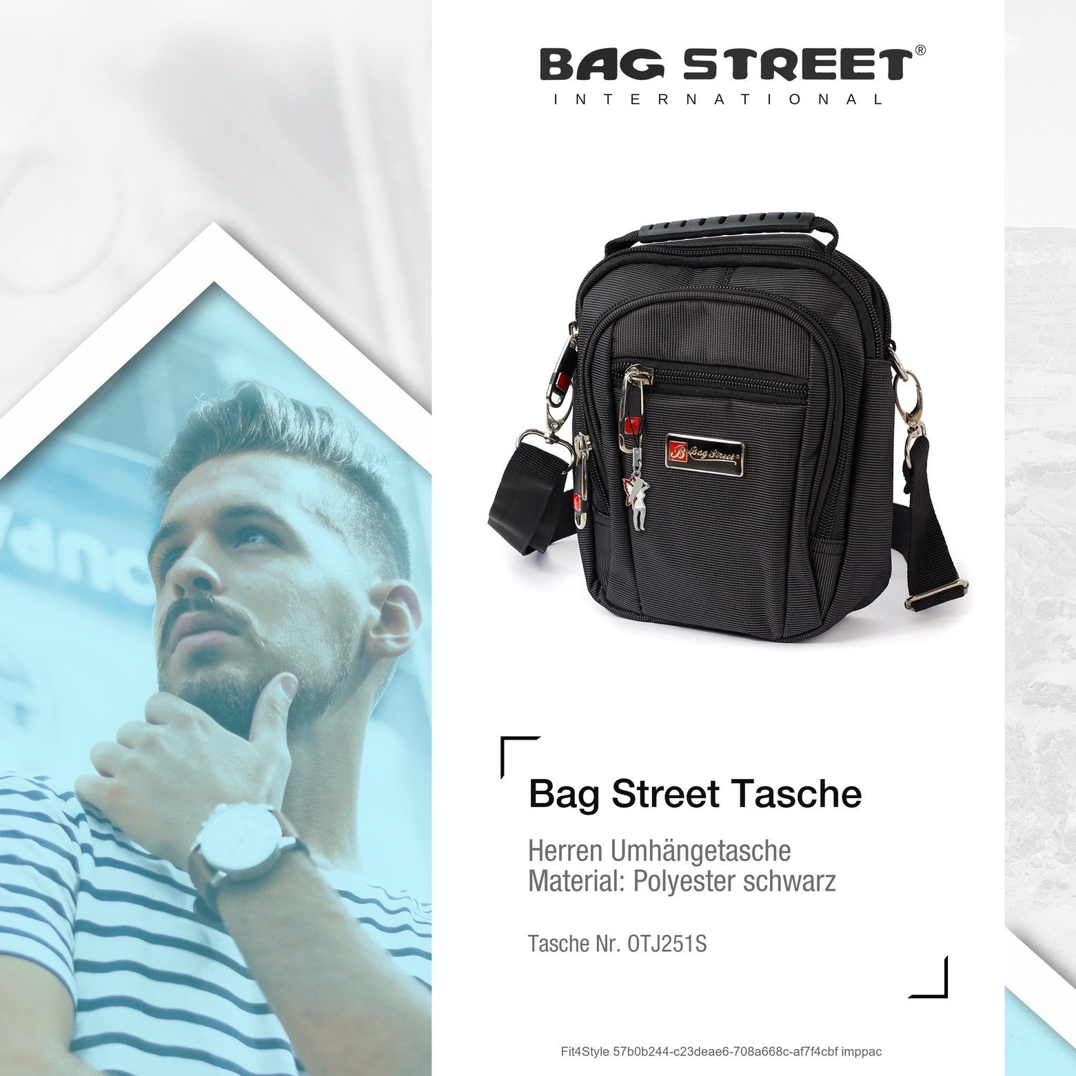 BAG STREET Umhängetasche Bag Street Damen Herren Umhängetasche (Umhängetasche), Herren, Jugend Umhängetasche, Gürteltasche Polyester, schwarz 13x17cm