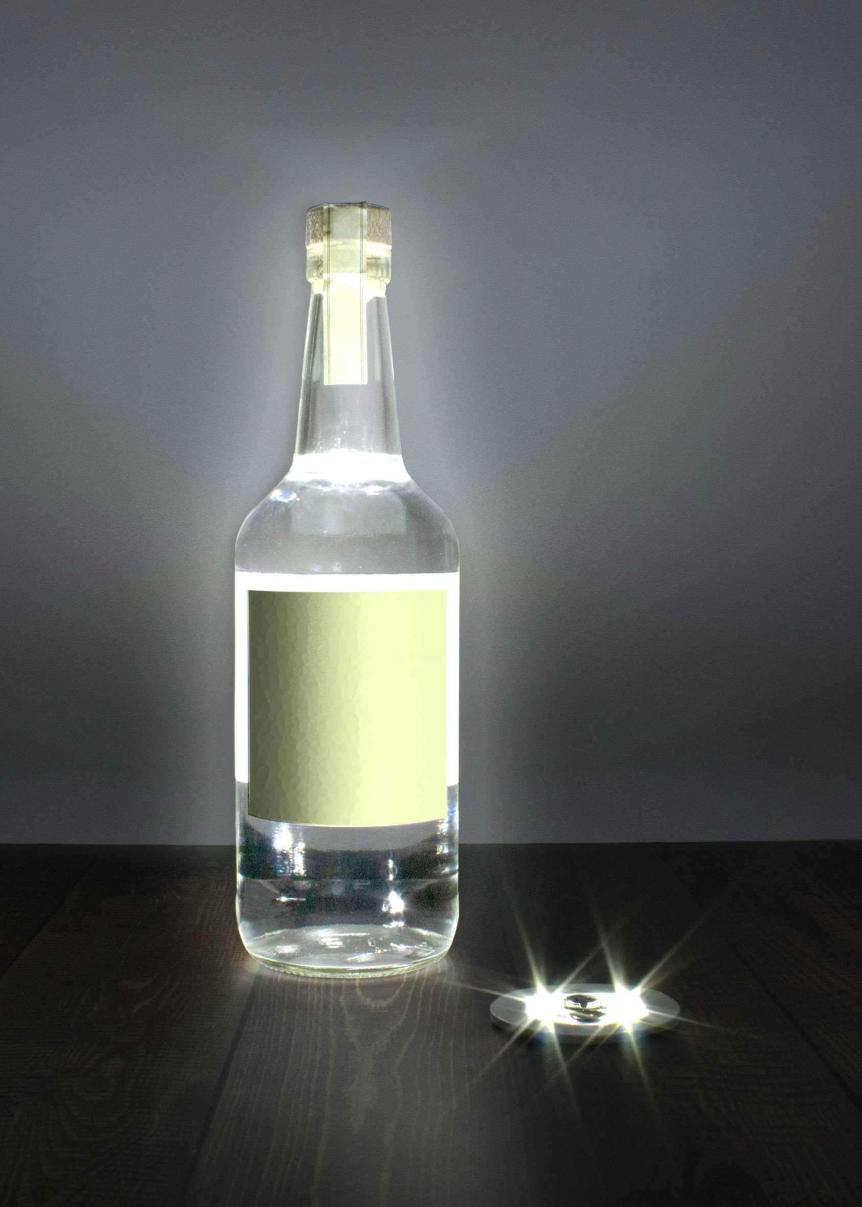 Spetebo LED Dekolicht Selbstklebendes Flaschenlicht 5er Set je 6 cm, Farbwechsel, LED, kalt weiß, bunt mit Farbwechsel - LED Leuchtsticker für Flaschen