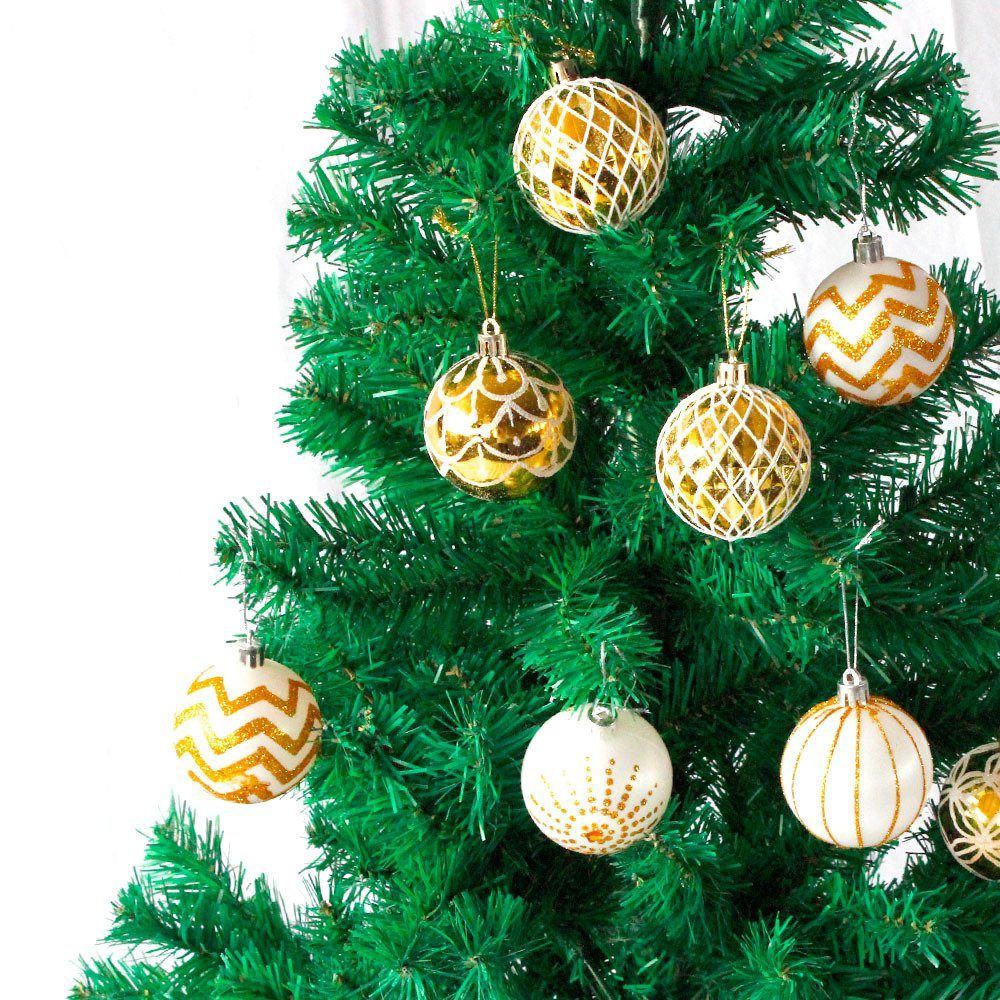 handbemalter St), Weihnachtsbaumkugel Goldfarben (30 zum Rouemi Aufhängen Christbaumschmuck Kugelschmuck