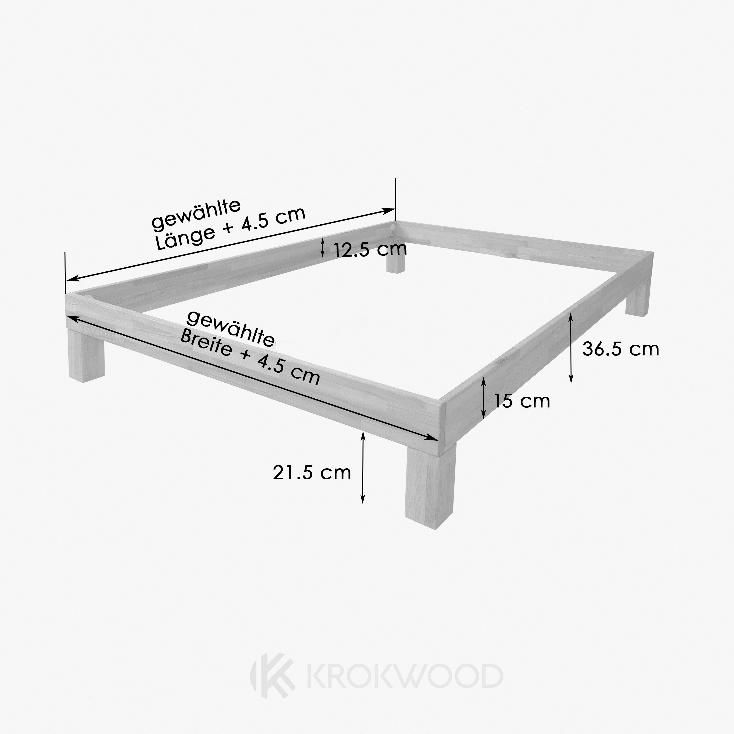 Krok Wood Massivholzbett Jana in Buche – Bild 4 von 5