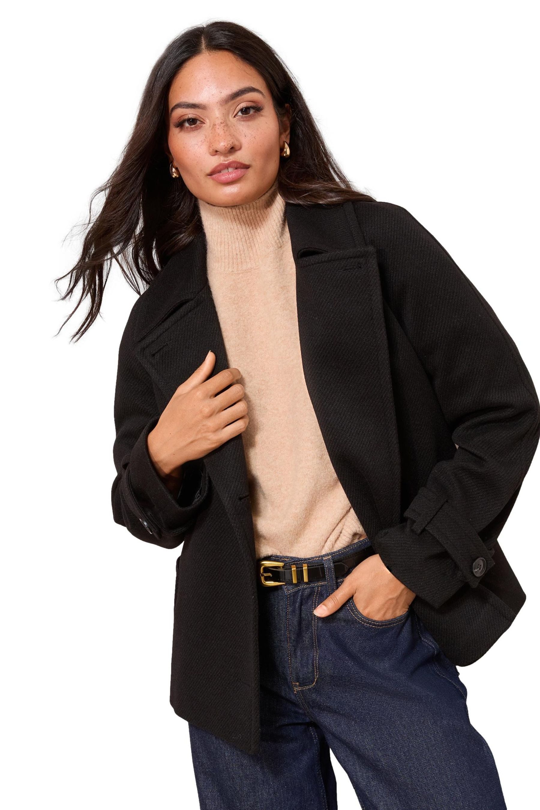 Kurzmantel Friends Like These kurze Twilljacke mit Gürtel