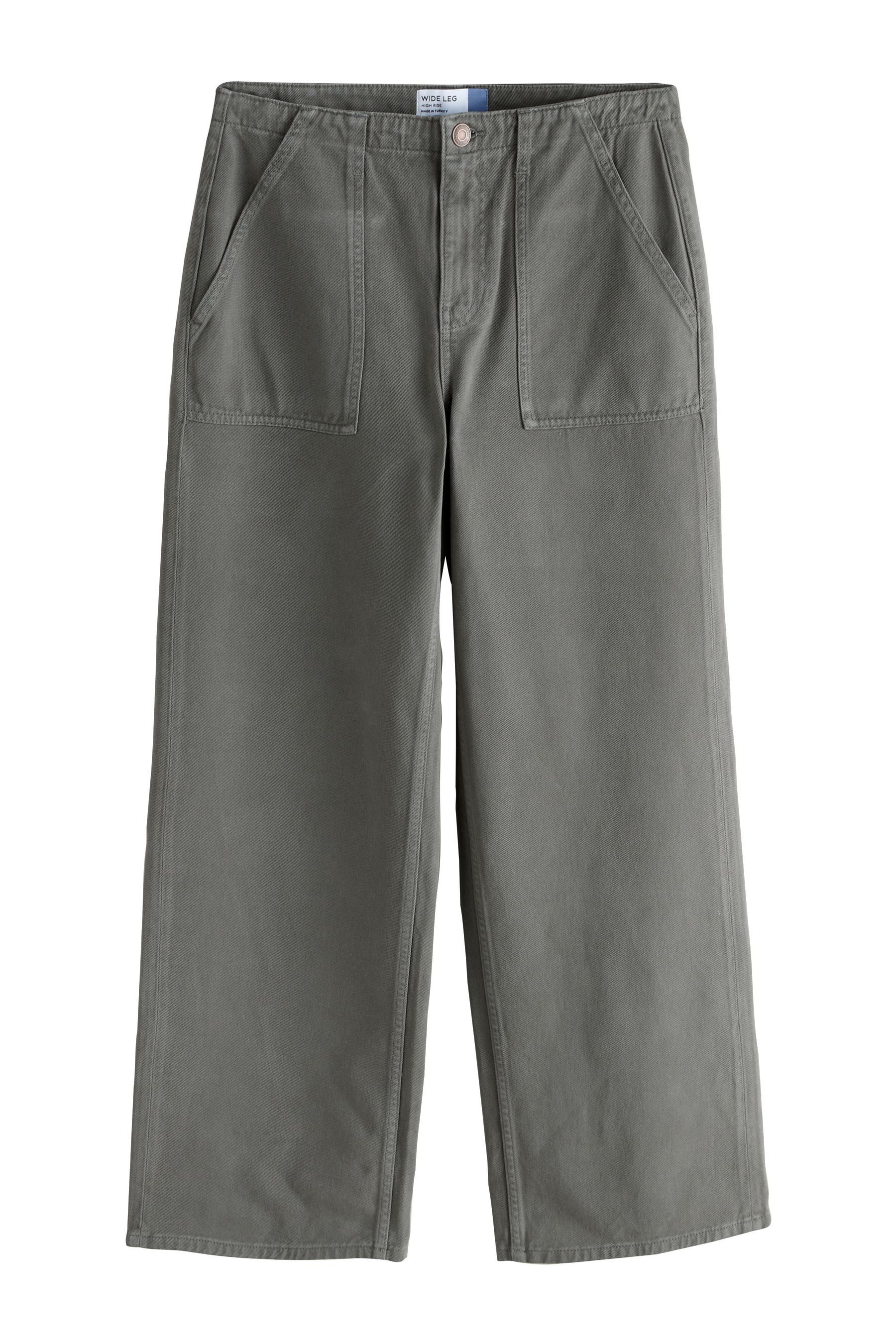 Weite Jeans Utility-Jeans mit weitem Bein