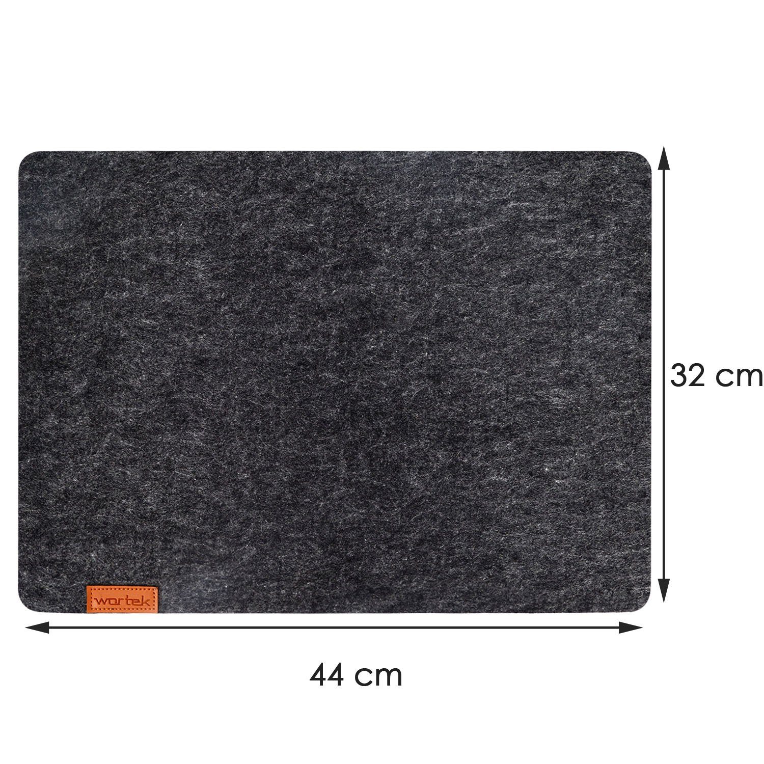 wortek Platzset Tischset 4-teilig Platzset aus Filz Platzdeckchen, (Set, 6-St., 6), waschbare Tisch-Untersetzer Teller-Untersetzer (44 x 32 cm)