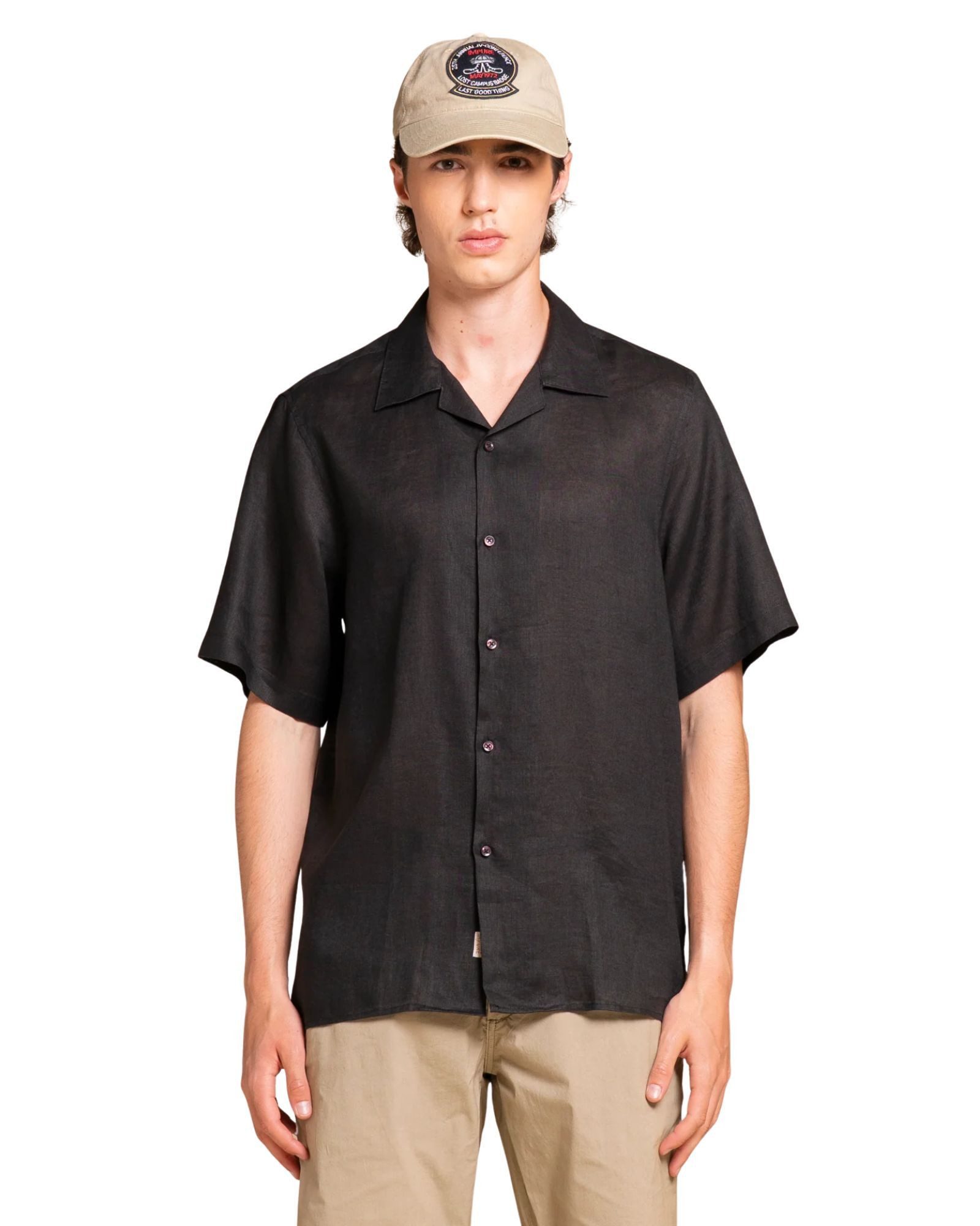 IMPURE Leinenhemd BOWLING SHIRT S/S COMF. LINEN - sommerliches Hemd - Kurzarmhemd