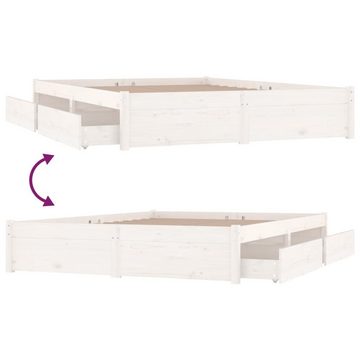 furnicato Bett mit Schubladen Weiß 140x200 cm