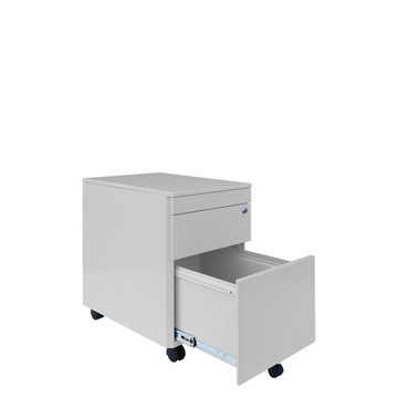 Steelboxx Rollcontainer Bürocontainer mit Hängeregistratur für DIN A4 Mappen 62x40x59cm, (1 St), Komplett verschweißt und montiert - keine Montage erforderlich
