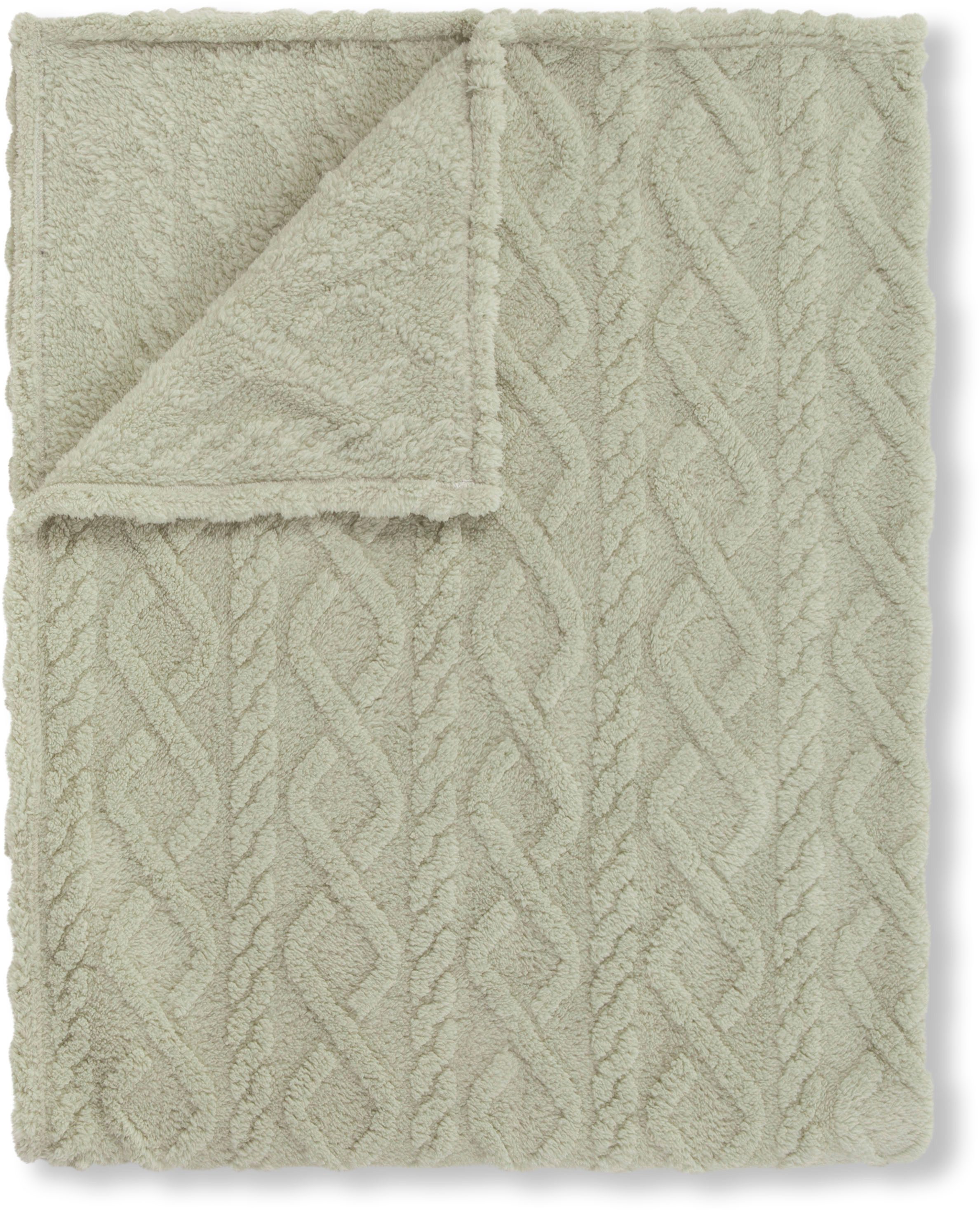 Plaid Jacquard teddy, Descanso, Weich, Kuscheldecke, Wohndecke, Teddy, Jacquard, in 2 Größen