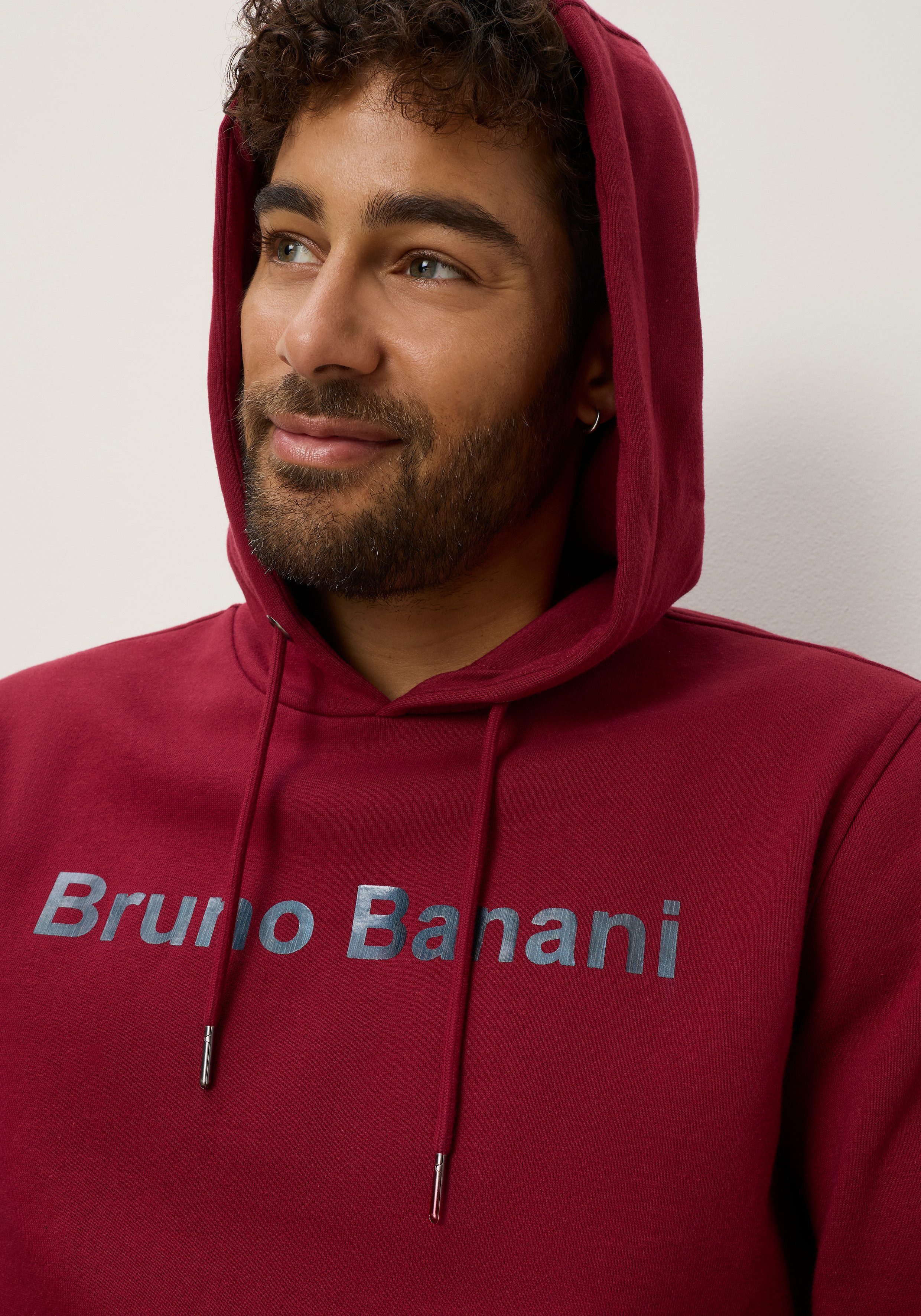 Bruno Banani Kapuzensweatshirt mit Reißverschluss, in bedruckter Optik