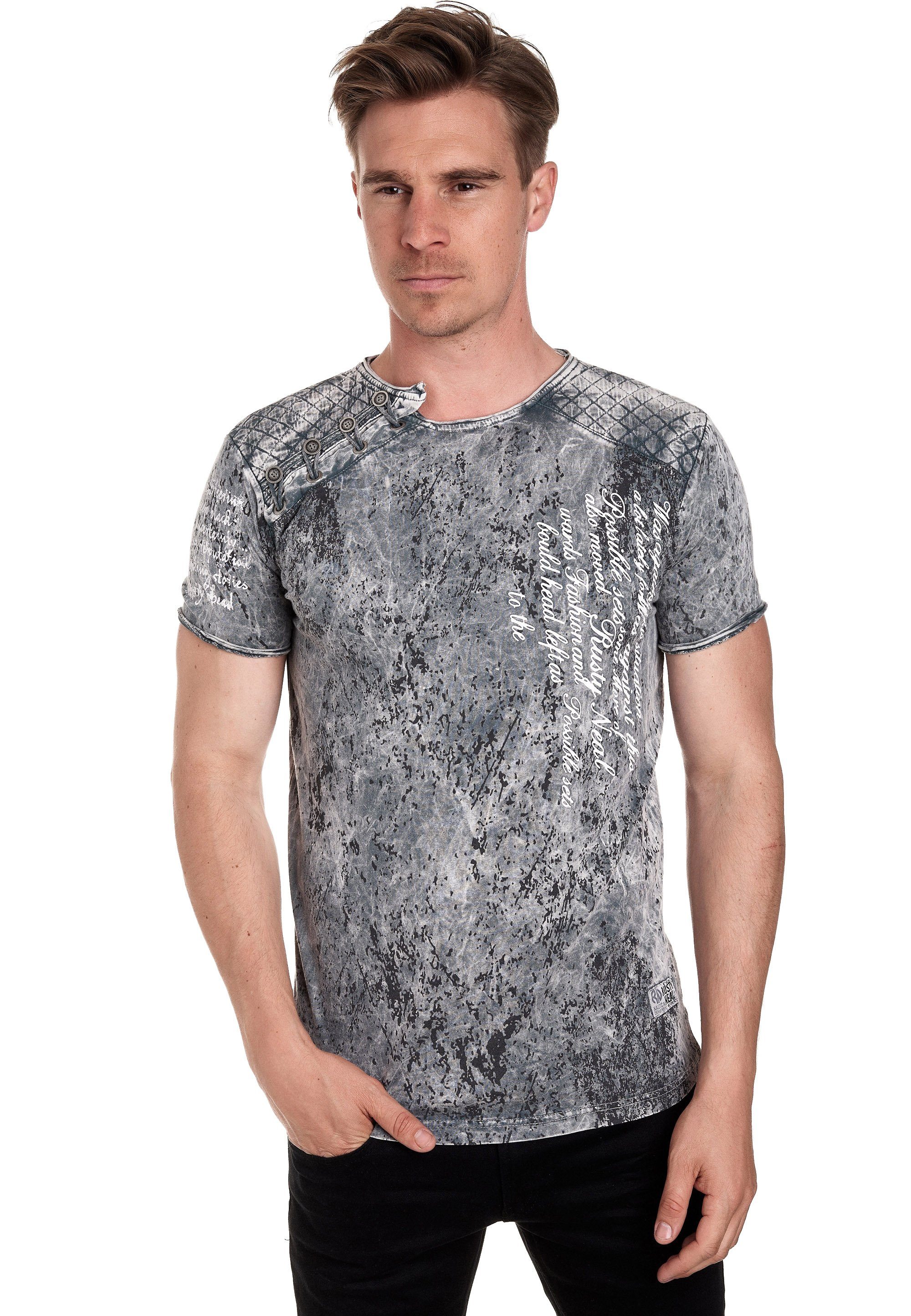 T-Shirt Neal Vintage-Look Rusty tollen im anthrazit