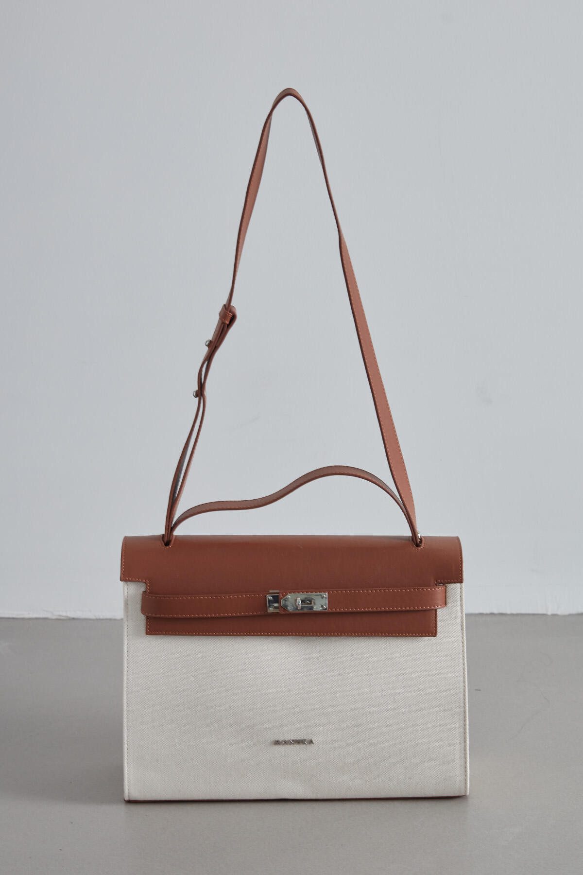 MANUKA Abendtasche Leinen Tasche mit Lederdetails Natur