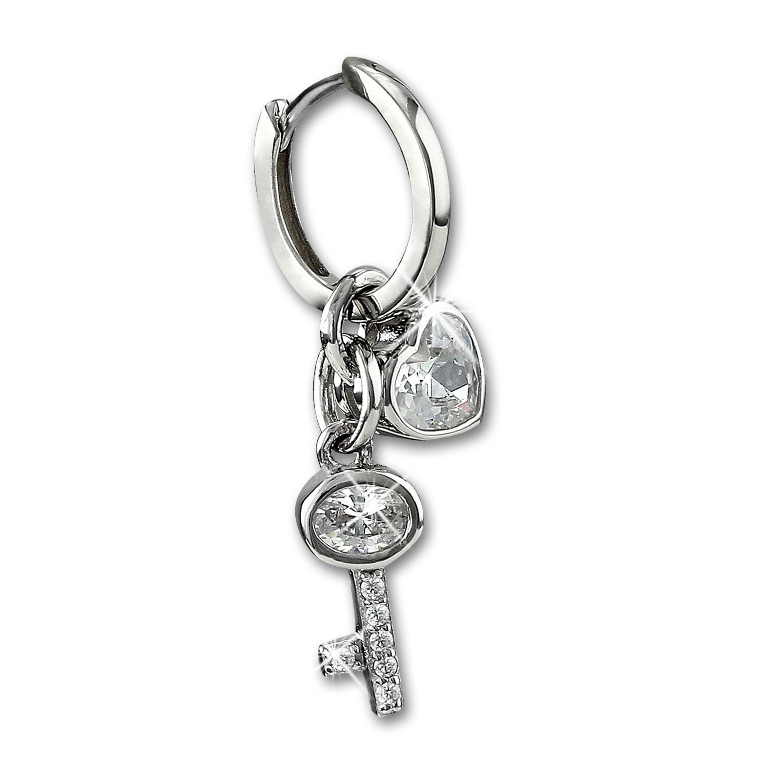 SilberDream Paar Creolen SilberDream Schlüssel/Herz Ohrringe (Creolen), Dam günstig online kaufen