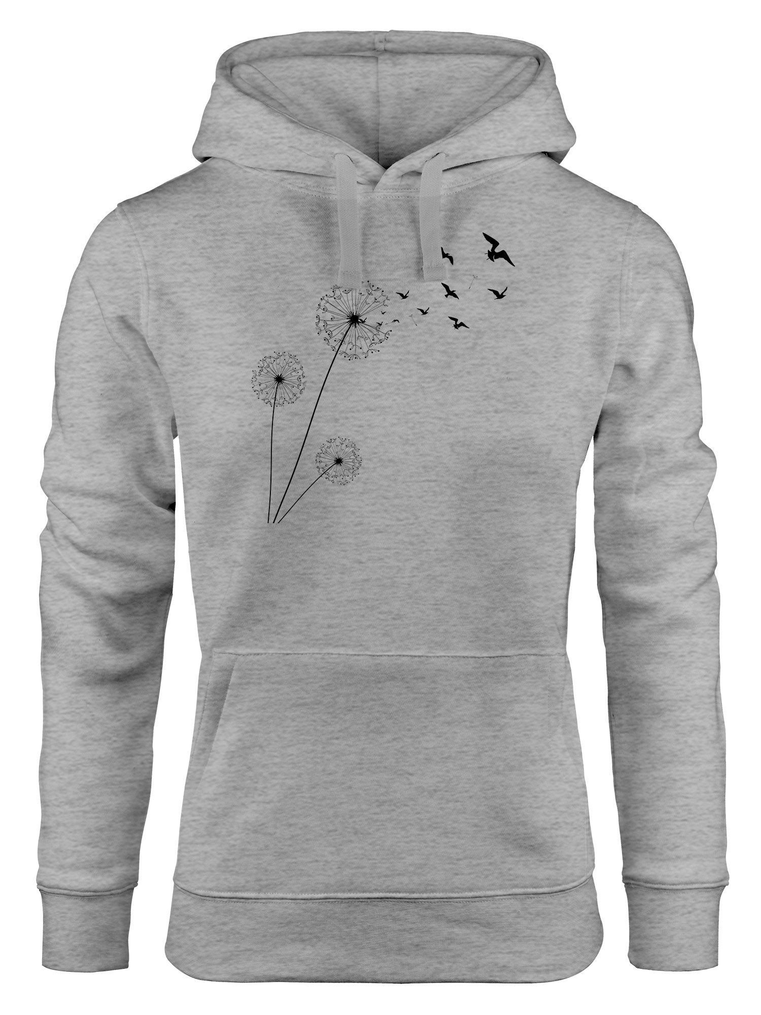 Neverless Hoodie Hoodie Damen Pusteblume Vögel Dandelion Birds Kapuzen-Pull günstig online kaufen