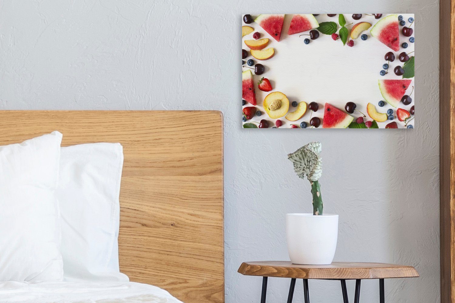Wandbild cm Aufhängefertig, Obst, St), - Leinwandbild 30x20 Leinwandbilder, Muster Gemüse (1 Wanddeko, - OneMillionCanvasses®