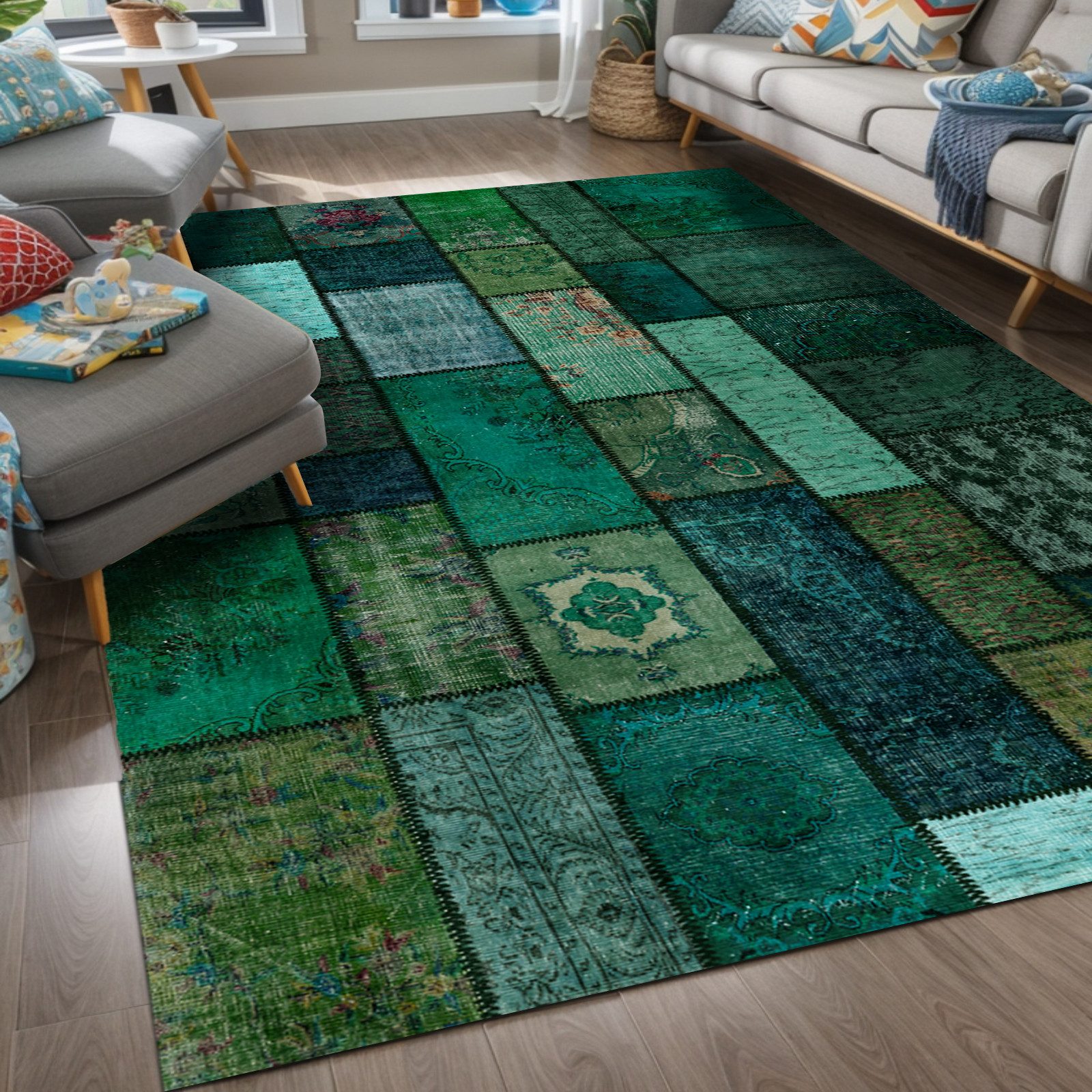 Bamyum Teppich Trunk Teppich mit Chenille-Druck, Waschbarer, Antibakteriell günstig online kaufen